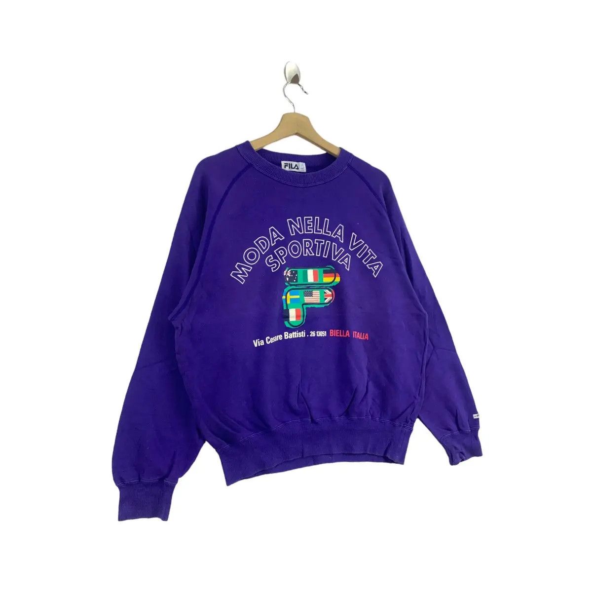 Fila Vtg FILA BIELLA ITALIA Sportiva Italy Sweden Flag Sweatshirt Size XL / US 12-14 / IT 48-50 - 4 Thumbnail