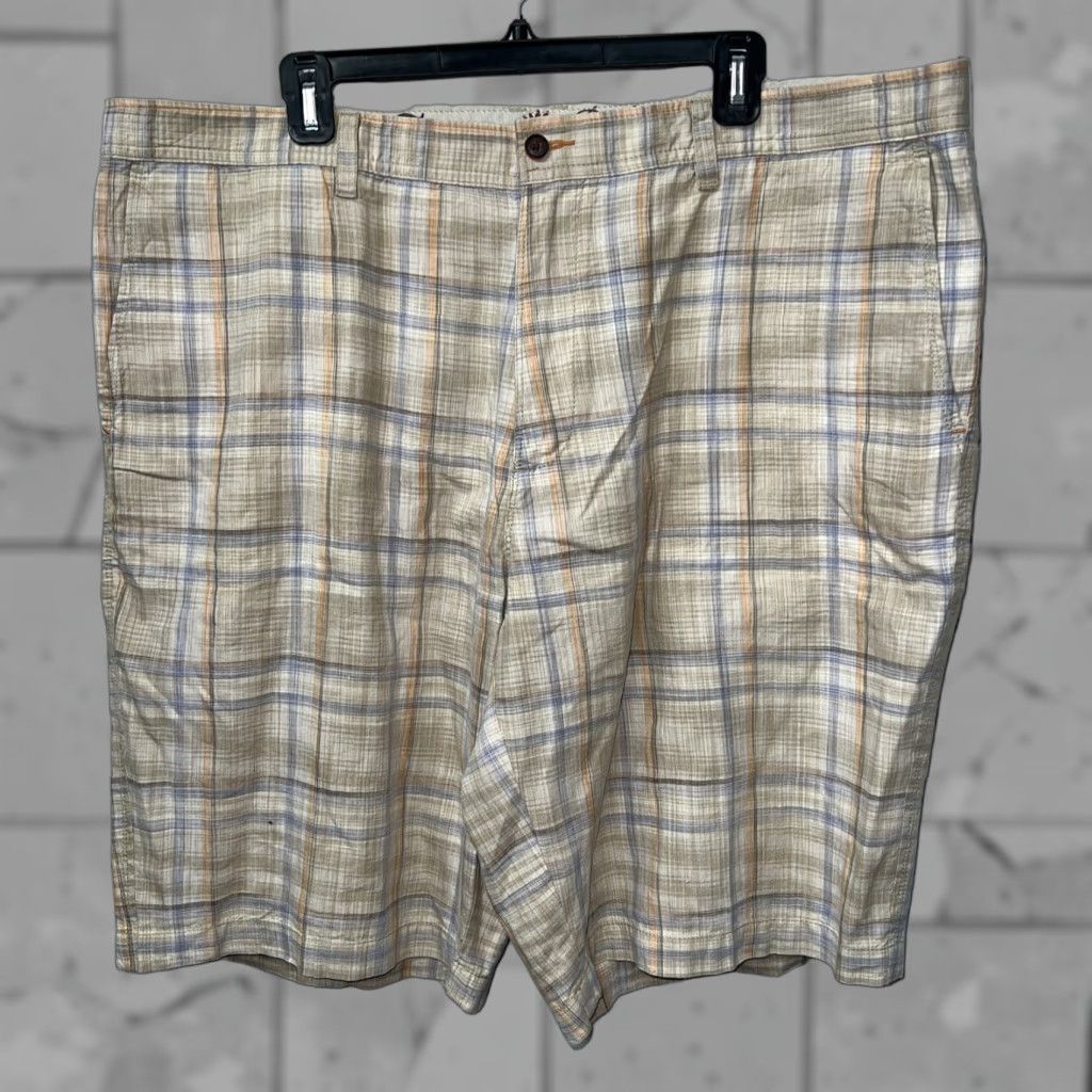 Tommy Bahama Tommy Bahama Beige Linen Blend Plaid Shorts Mens Size 42 Chino Linen Beige Plaid Tommy Bahama Mens 42 Shorts Size US 42 / EU 58 - 1 Thumbnail