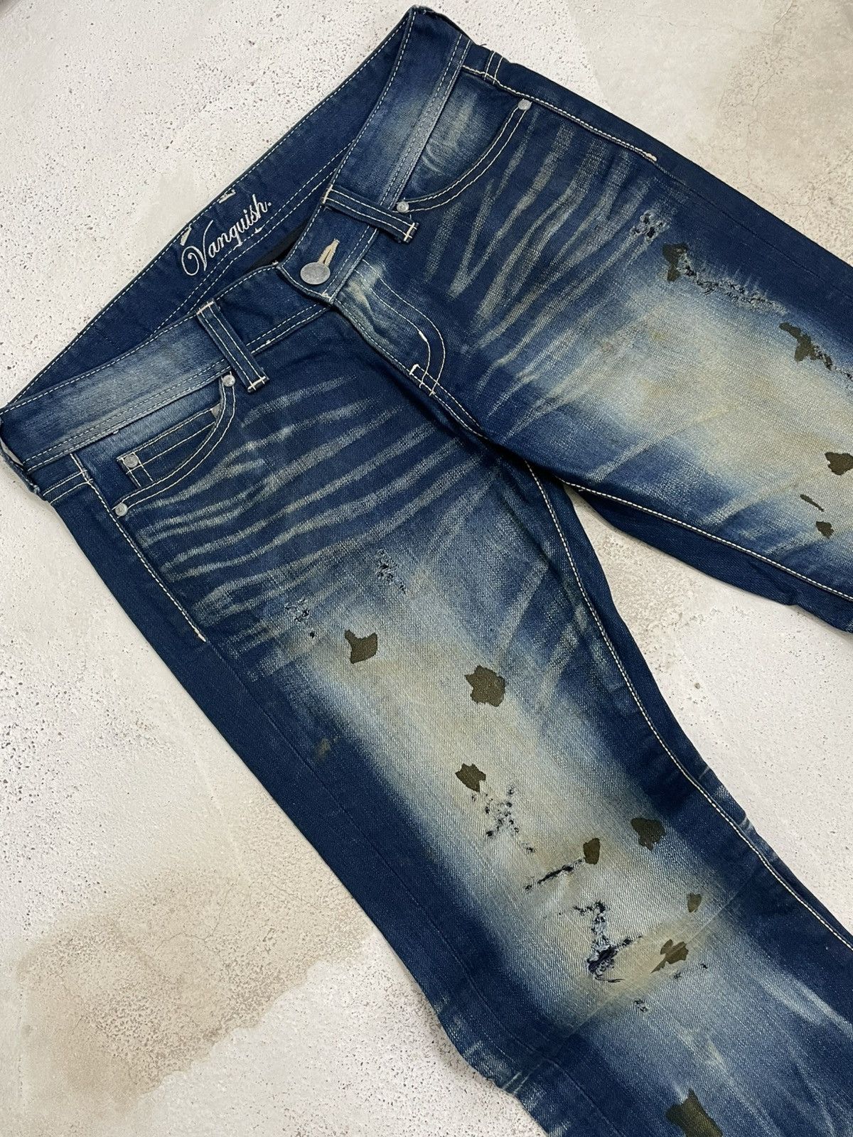 Vanquish Vintage Japan Designer Vanquish Gold Mudwash Flared Denim Size US 32 / EU 48 - 5 Thumbnail