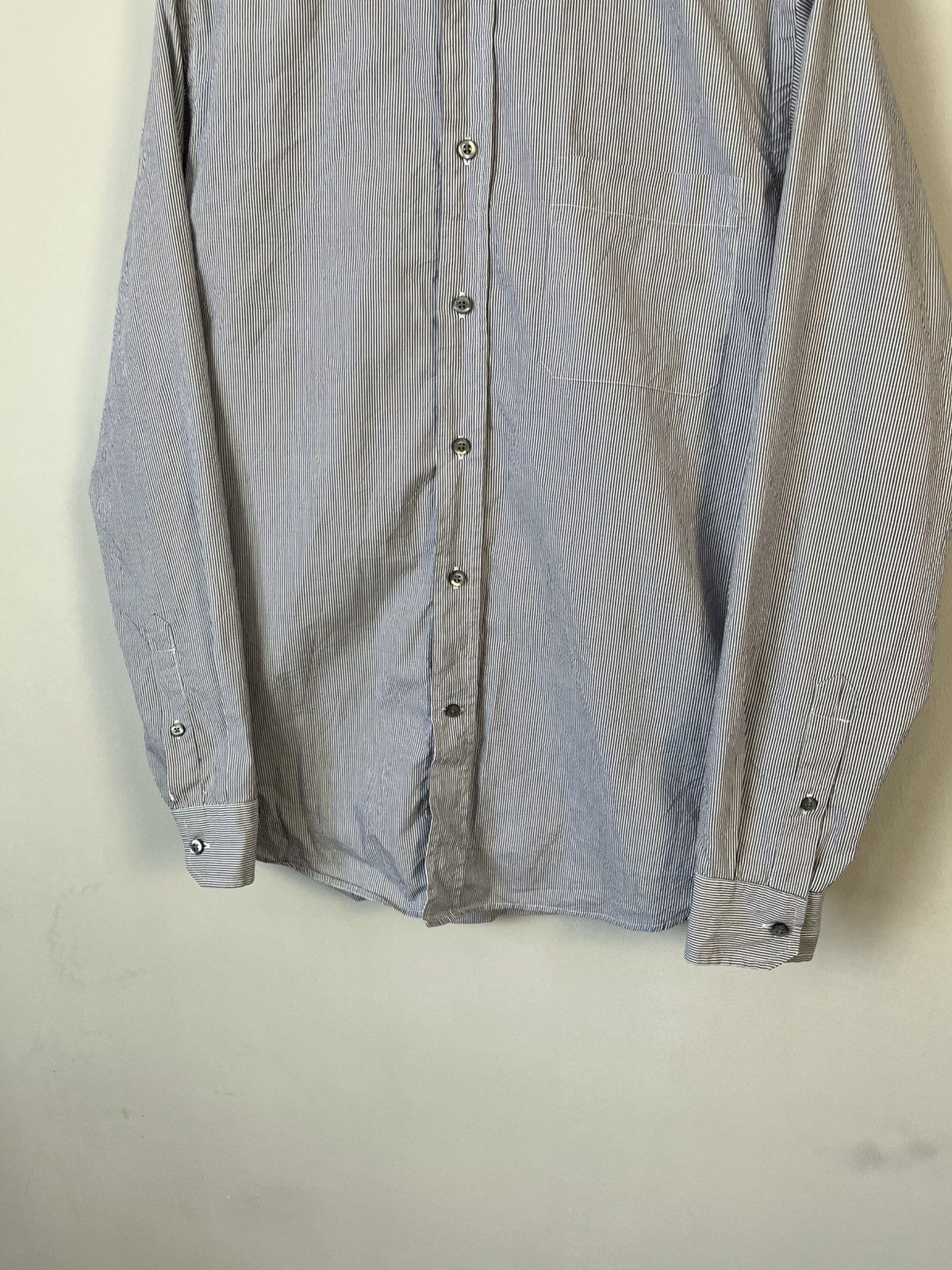 Ermenegildo Zegna Ermenegildo Zegna Luxury Striped Cotton Long Sleeve Shirt Size US L / EU 52-54 / 3 - 4 Thumbnail