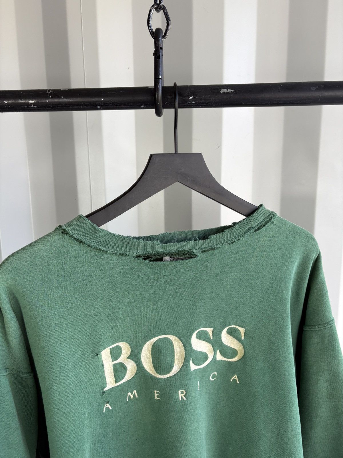 Vintage Thrashed Boss Distressed Sun Faded Sweatshirt ERD Grunge Size US M / EU 48-50 / 2 - 6 Thumbnail