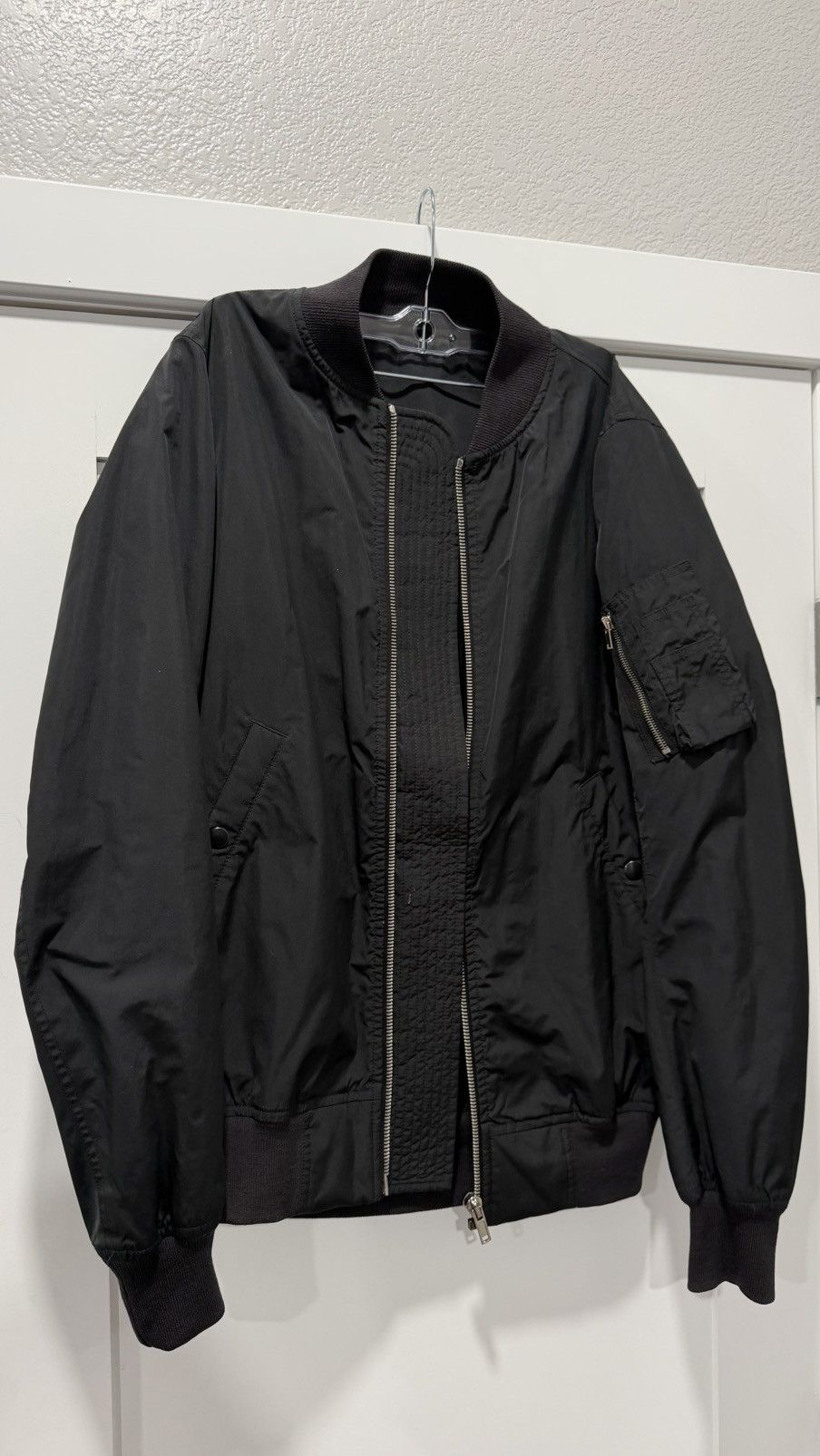 Rick Owens RICK OWENS BLACK MA-14 NYLON BOMBER JACKET Size US M / EU 48-50 / 2 - 2 Thumbnail