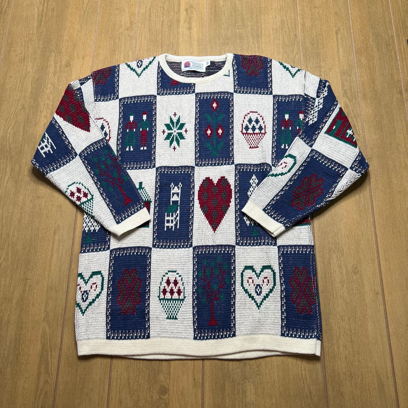 Vintage Vintage Cotton Harbor Sweater USA Made Patchwork PS women Size S / US 4 / IT 40 - 1 Thumbnail