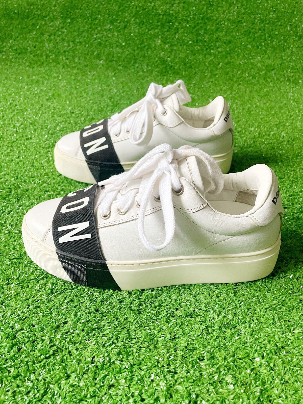 Dsquared2 Dsquared ICON Women Leather Sneakers Big Logo High Sole 36 Size US 6 / IT 36 - 1 Thumbnail