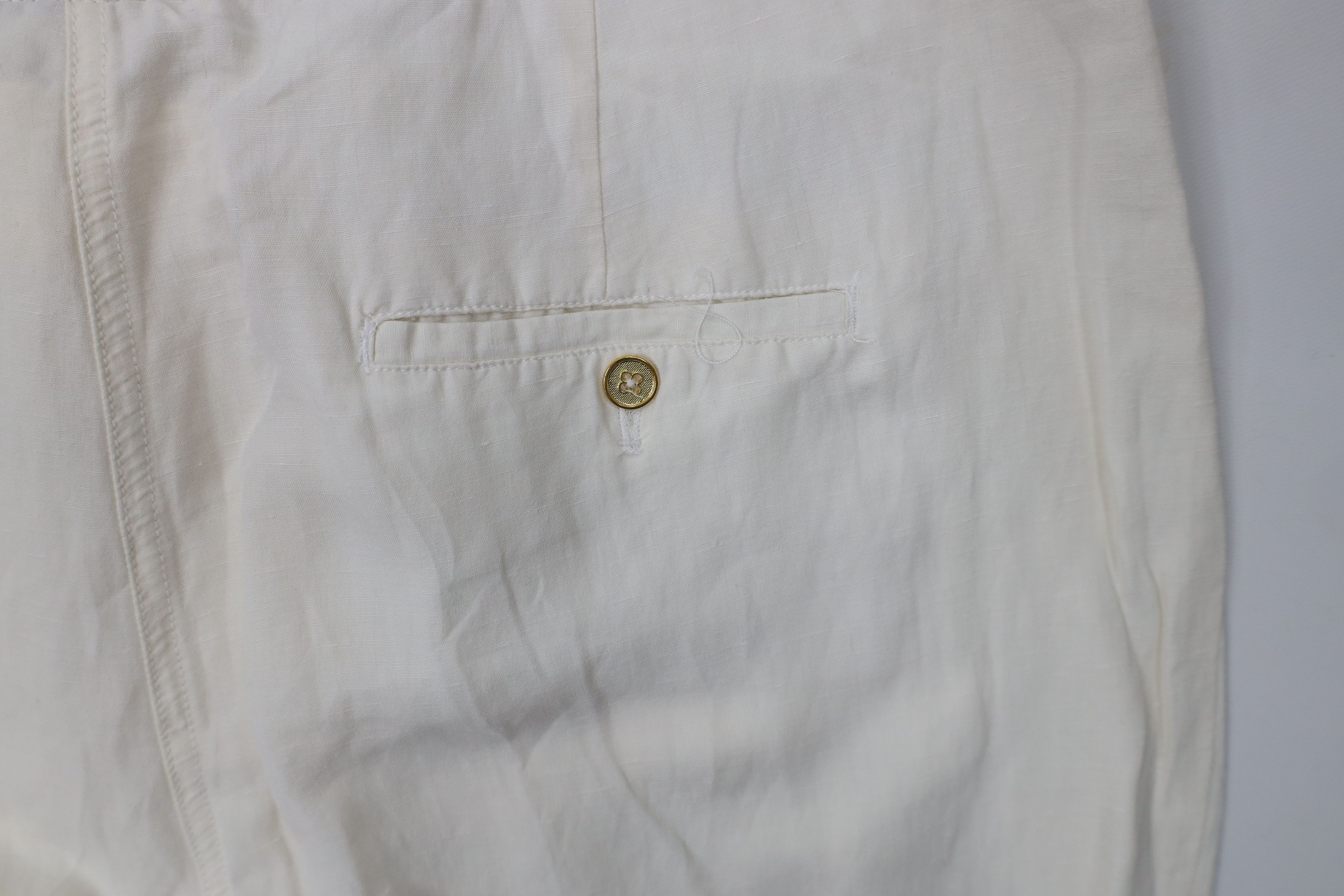 Vintage Vintage 90s Streetwear Silk Linen Wide Leg Harem Pants Cream Size 40" / US 18 - 12 Thumbnail