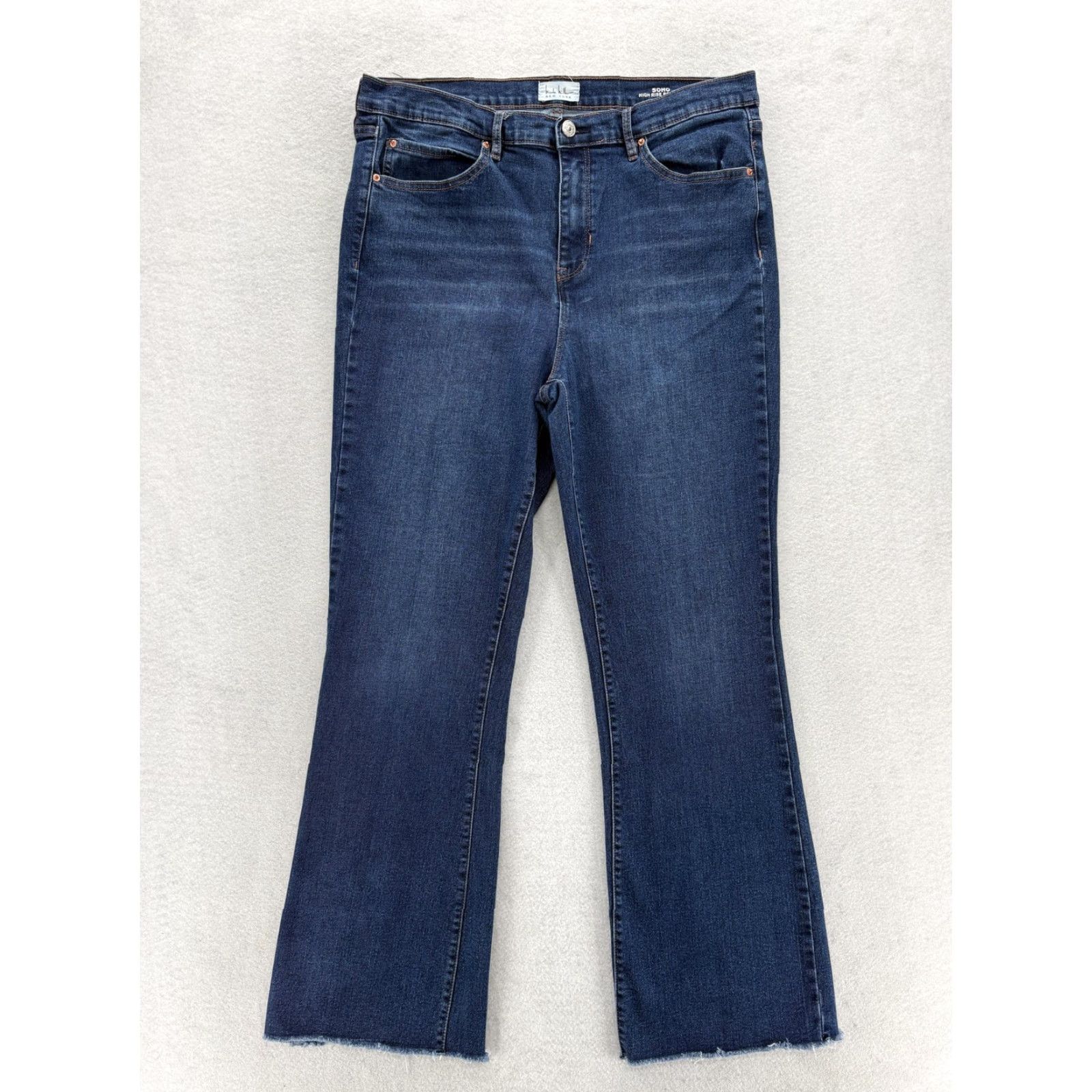 Nicole Miller Nicole Miller Jeans Women 14 Blue Medium Wash Bootcut Distressed Stretch 5-Pocket High Rise Casual Womens Size 36" / US 14 / IT 50 - 2 Thumbnail