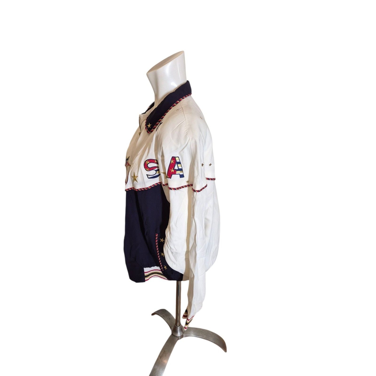 Vintage VTG 90s Embroidered USA Jacket Oversized Dolman Sleeve Jacke Size M / US 6-8 / IT 42-44 - 4 Thumbnail