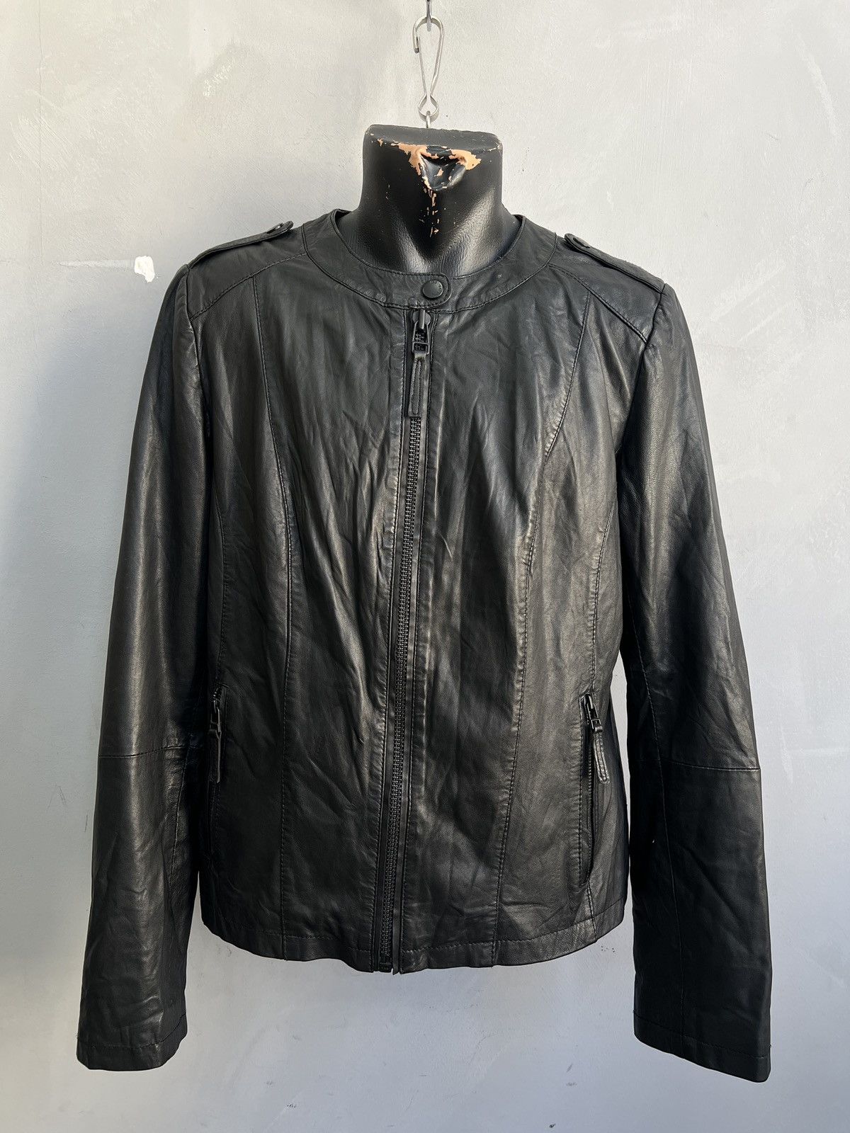 14th Addiction Black Leather biker Jacket Vintage 14th addiction style y2k Size US M / EU 48-50 / 2 - 1 Thumbnail
