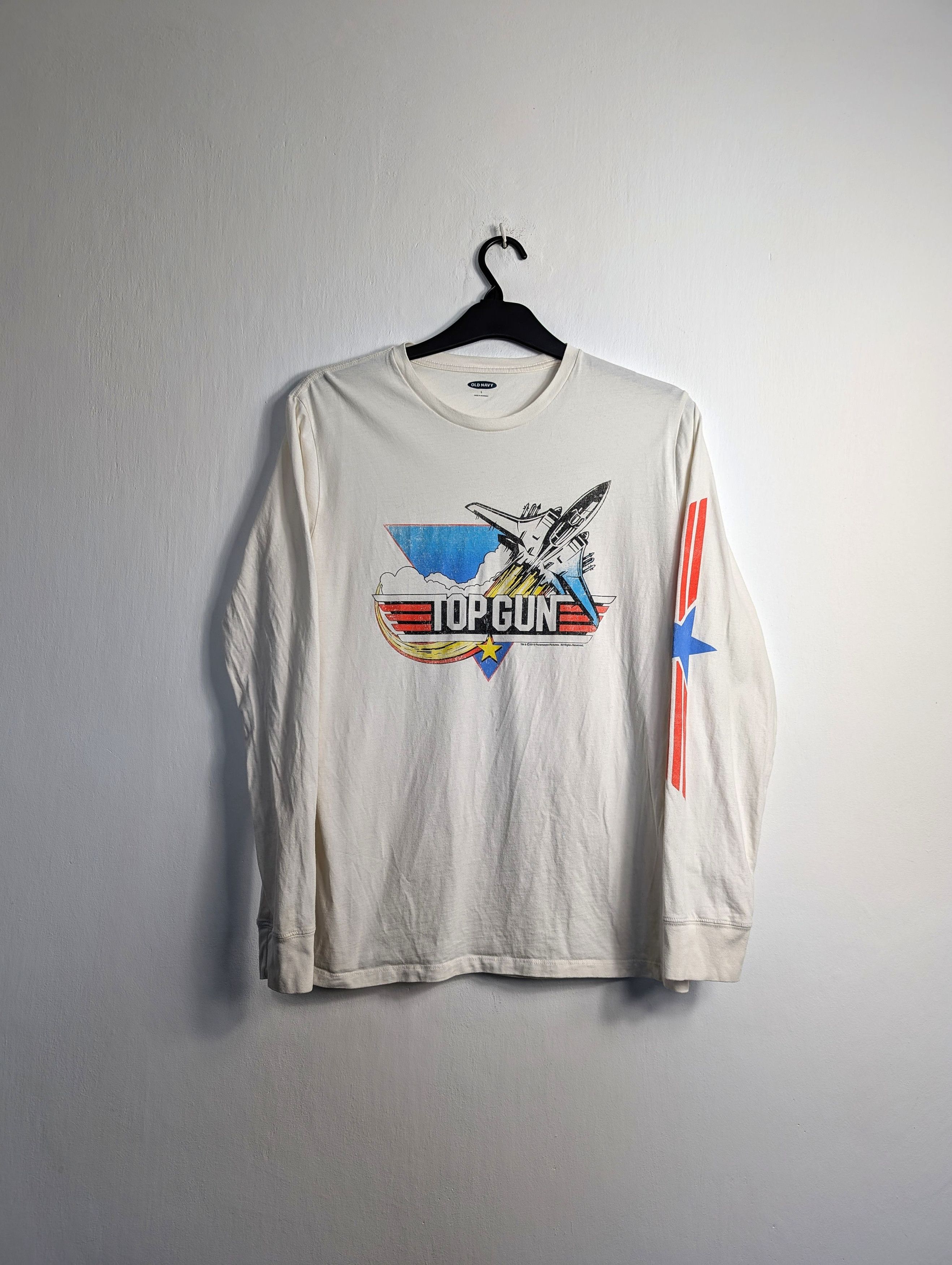 Old Navy Top Gun x Old Navy Longsleeve Military Graphic Tee Y2K Size US L / EU 52-54 / 3 - 1 Thumbnail