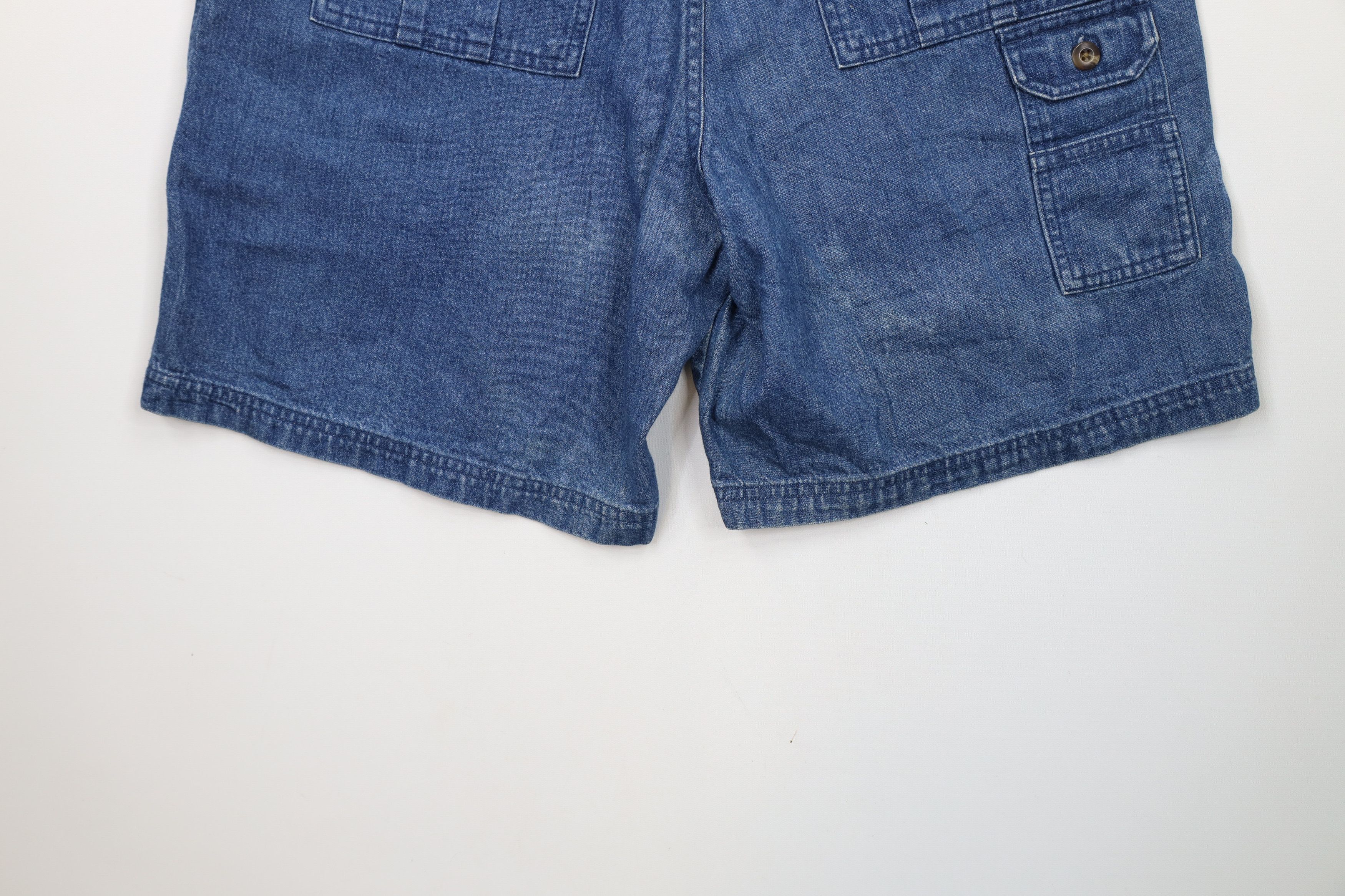Cabelas × Vintage Vintage Cabelas Fit 7 Pocket Denim Jean Cargo Shorts Blue Size 34" / US 12 / IT 48 - 12 Thumbnail