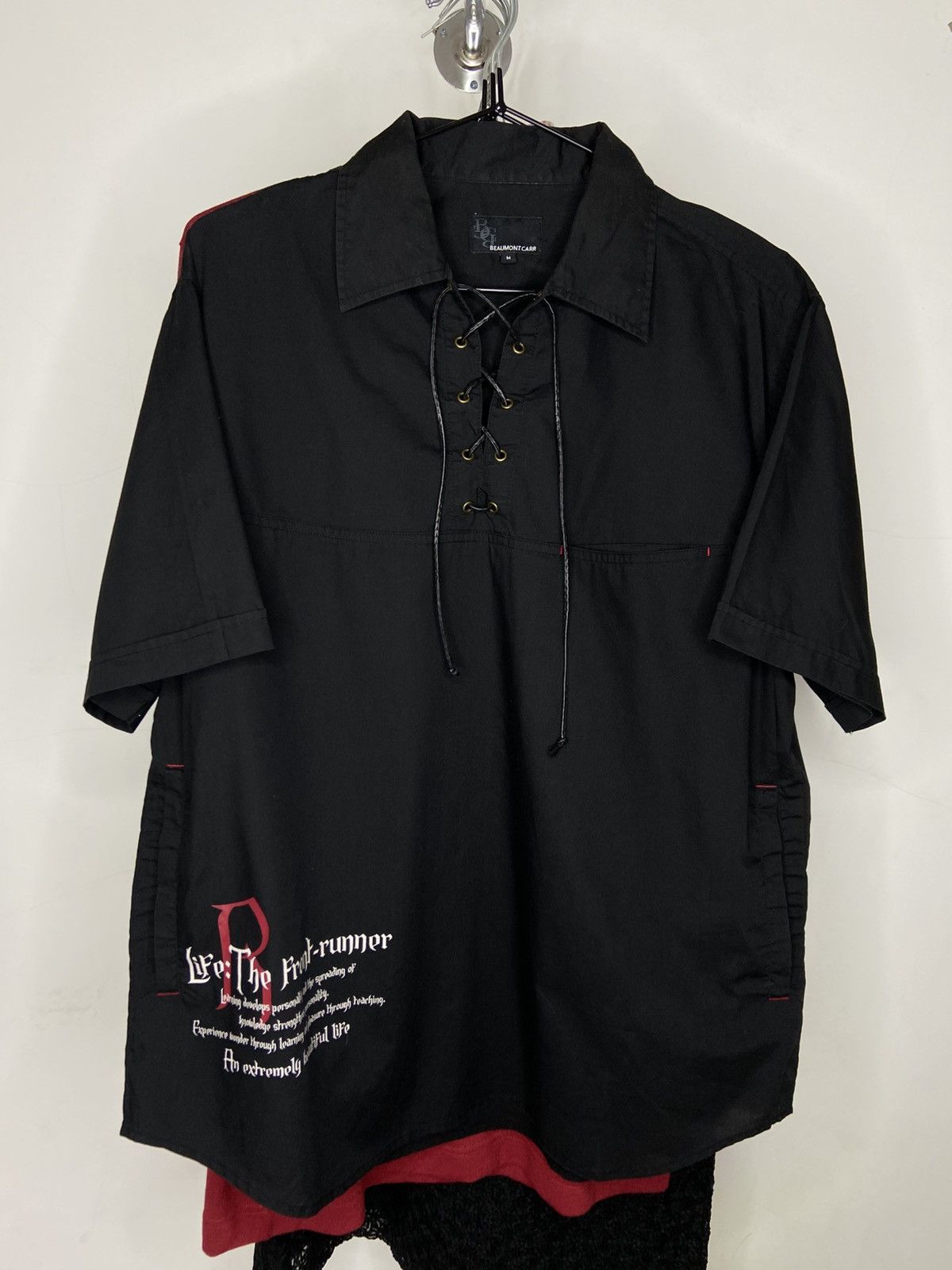 If Six Was Nine × Japanese Brand × Le Grande Bleu (L.G.B.) 🔥Beaumont Carr Poem Goth Bondage Tie Shirts Size US L / EU 52-54 / 3 - 11 Thumbnail
