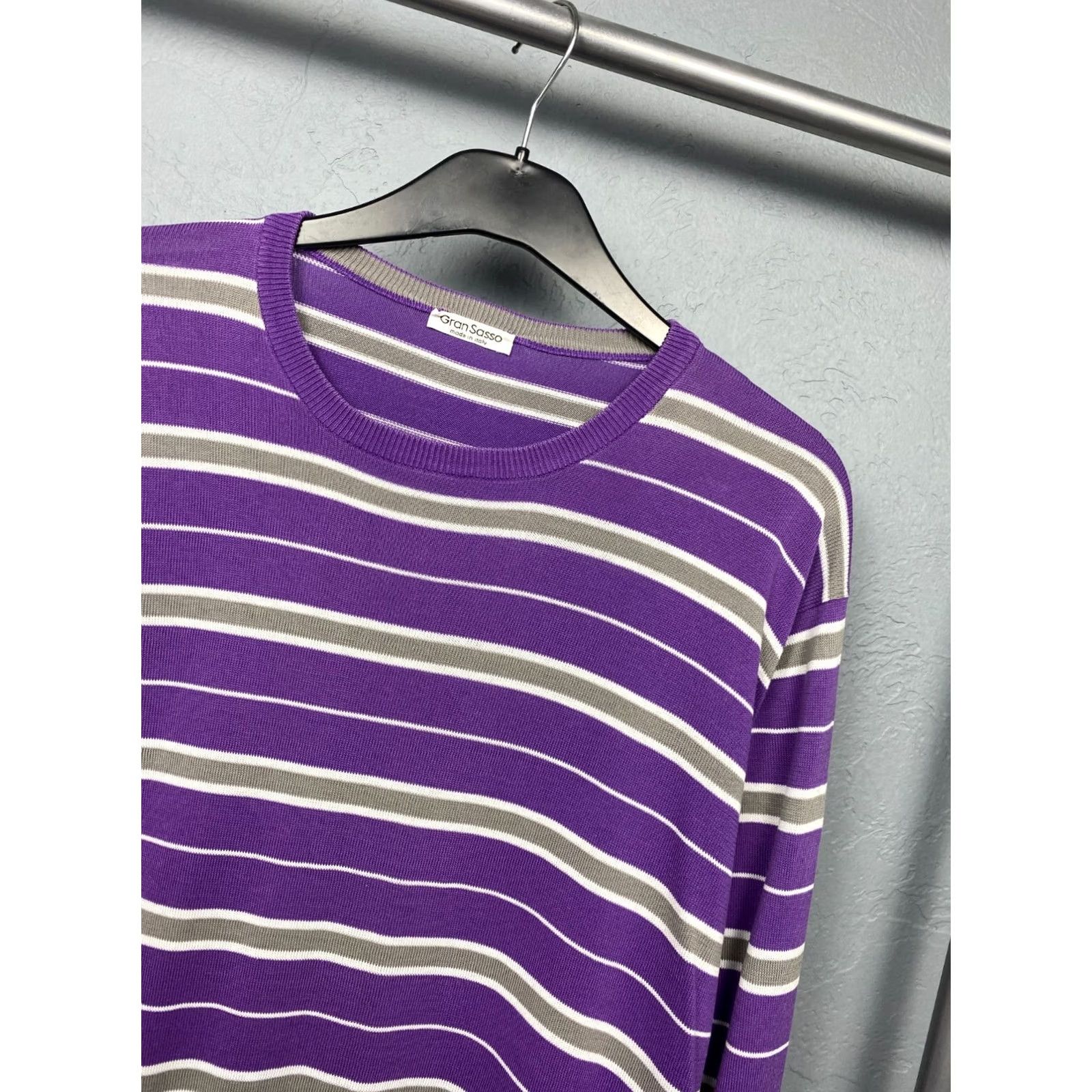 Gran Sasso Gran Sasso Mens Knit Sweater Shirt XL Crew Neck Wool Multicolor Pullover Mens Size US XL / EU 56 / 4 - 2 Thumbnail