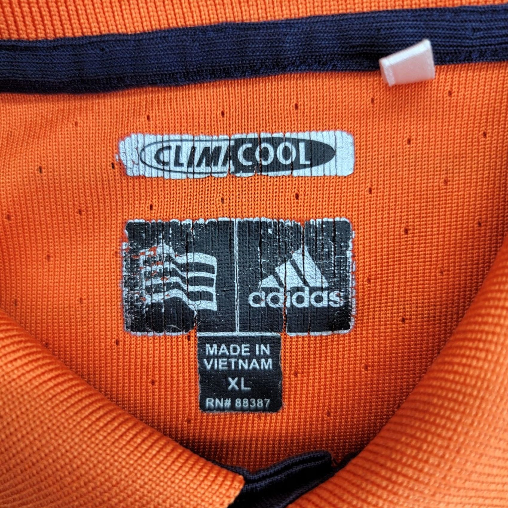 Adidas Adidas Polo Shirt Mens XL Orange Striped ClimaCool Short Sleeve Golf Athletic Size US XL / EU 56 / 4 - 2 Thumbnail