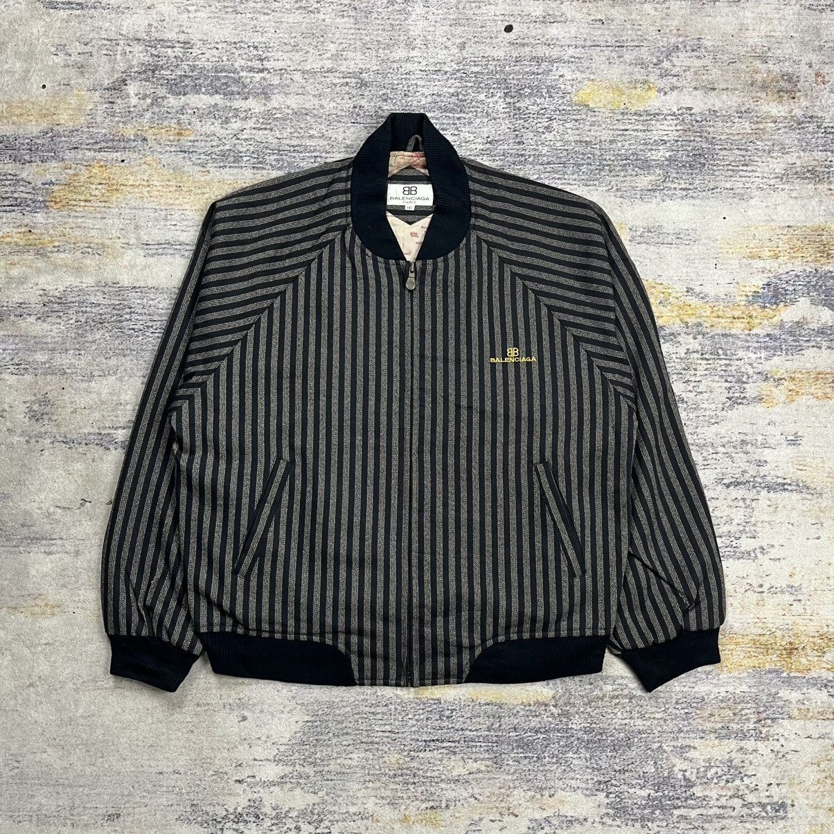 Balenciaga Vintage 90s Balenciaga stripe bomber jacket Size US L / EU 52-54 / 3 - 1 Thumbnail