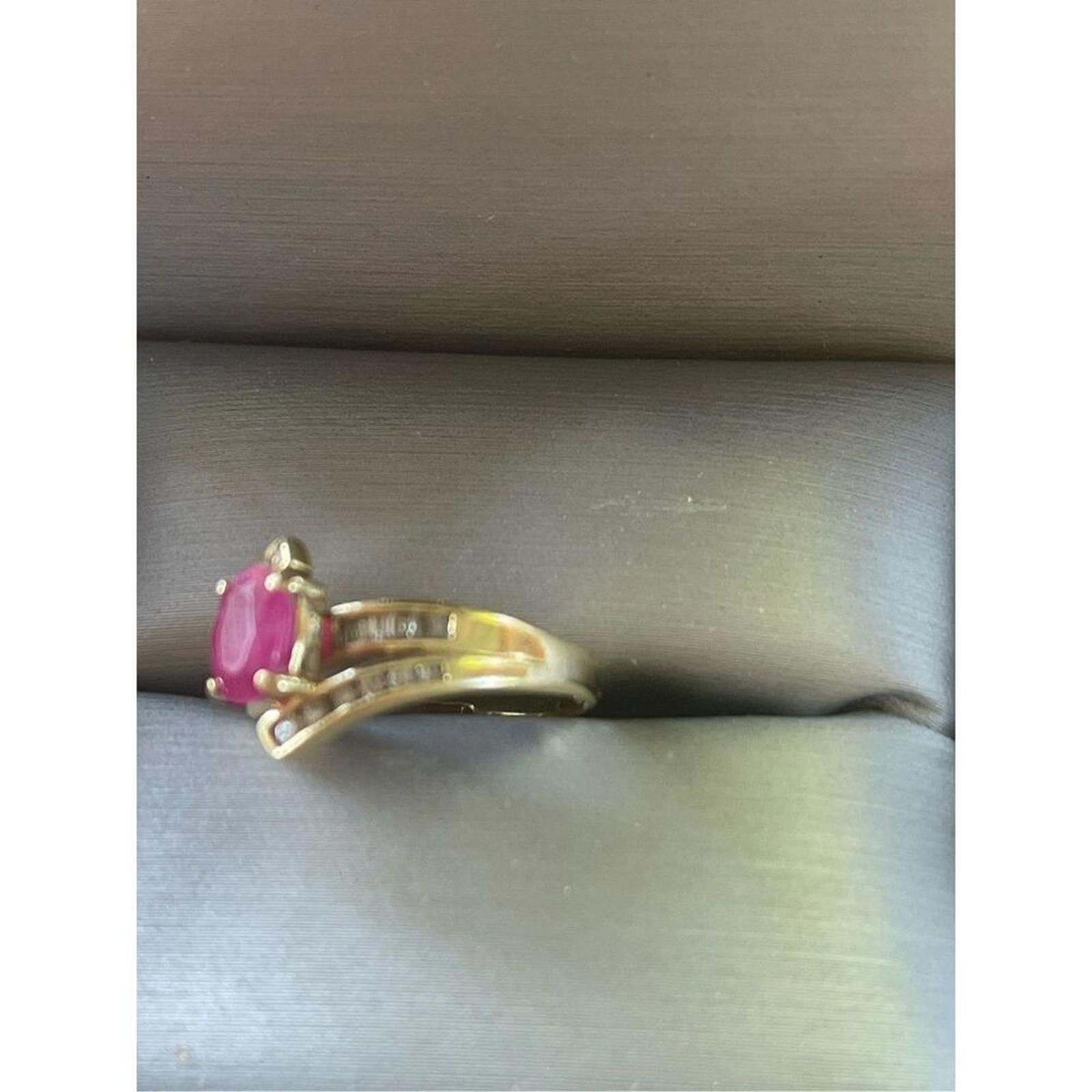 Gosha Rubchinskiy 14 k gold ruby and diamond ring size 4.5 Size ONE SIZE - 3 Thumbnail