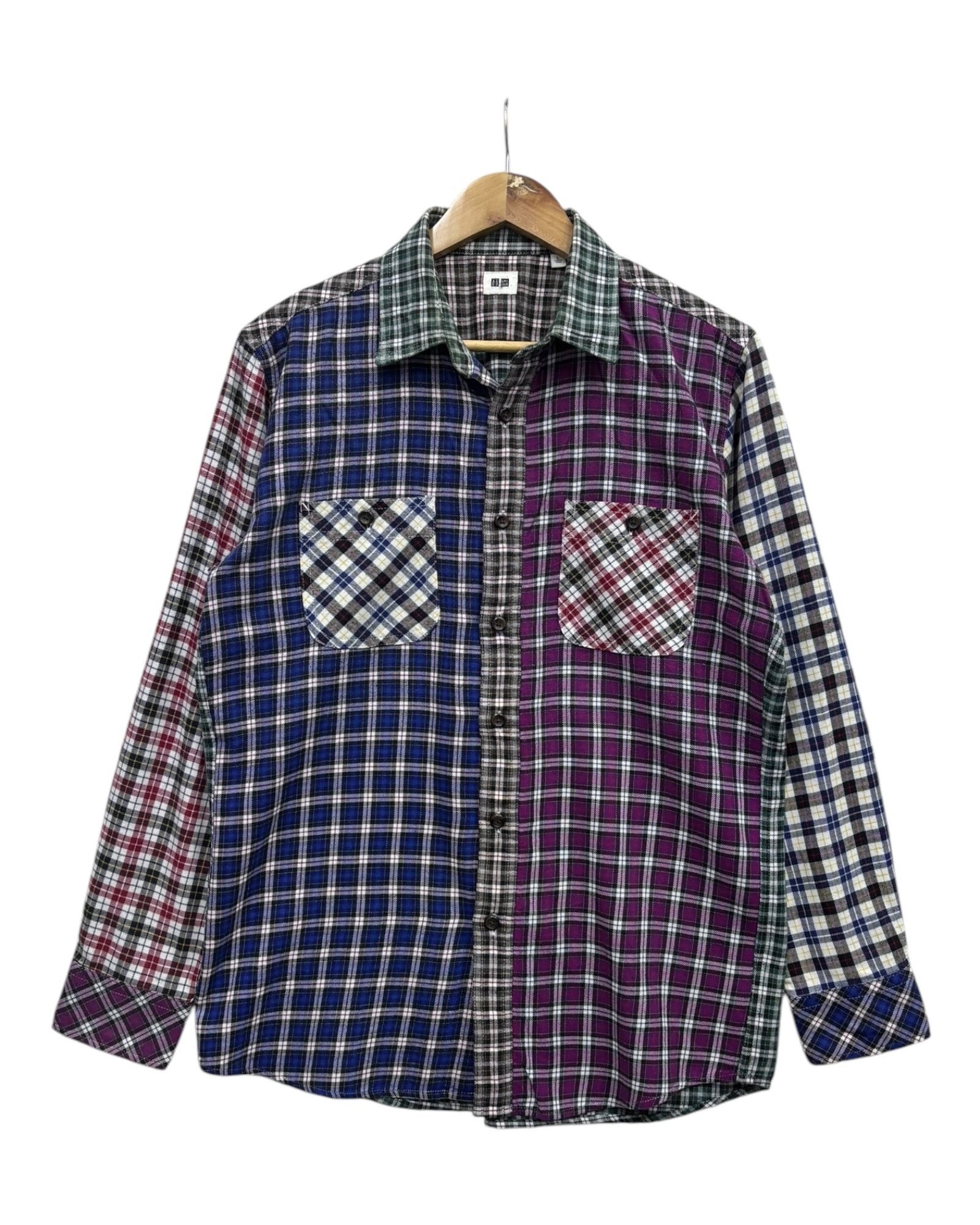 Japanese Brand × Needles × Uniqlo Vintage Flannel Rebuild Style Patcwork Uniqlo Flannel Size US M / EU 48-50 / 2 - 1 Thumbnail