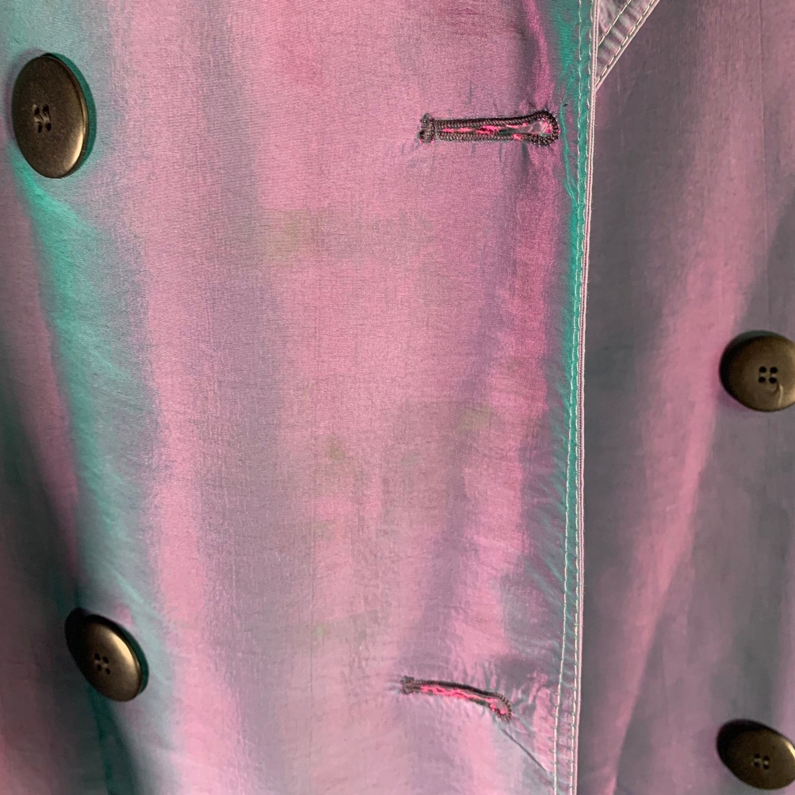 Dior CHRISTIAN DIOR Size 6 Purple Teal Iridescent Trench Coat Size M / US 6-8 / IT 42-44 - 15 Thumbnail