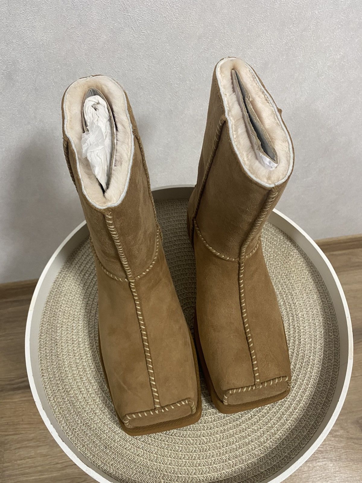 Eckhaus Latta Ugg X Eckhaus Latta Square Toe Camel Suede Boots Size: 37 Size US 7 / IT 37 - 4 Thumbnail