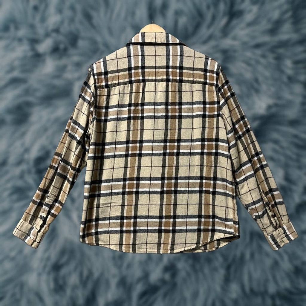 H&M H&M Plaid Flannel Shirt Button-Up Regular Fit Multicolor Light Brown Men M Size US M / EU 48-50 / 2 - 1 Thumbnail