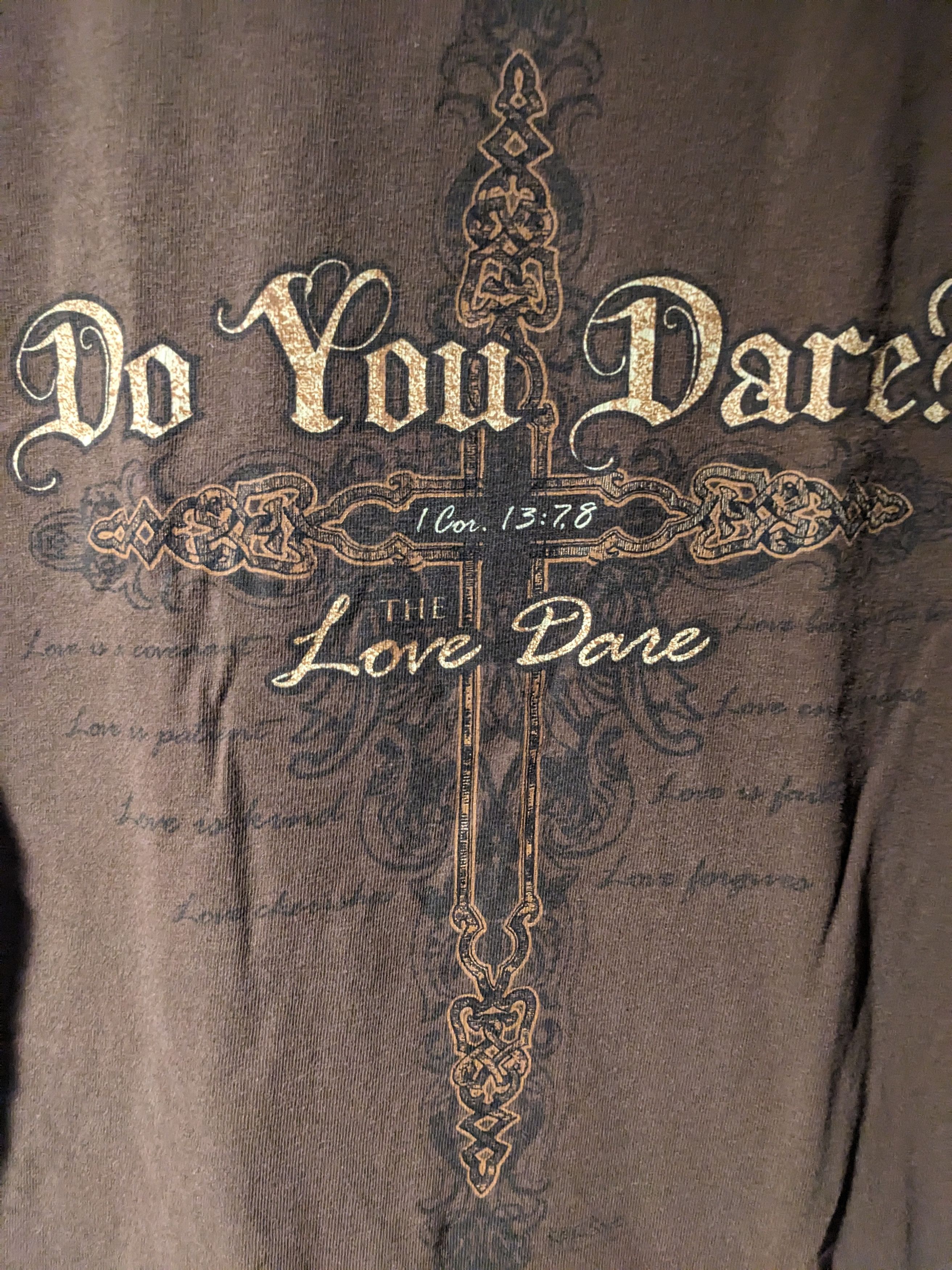 Alstyle × Vintage Vintage Y2K Do You Dare Love Corinthians 13:78 Religion Tee Size US M / EU 48-50 / 2 - 2 Thumbnail