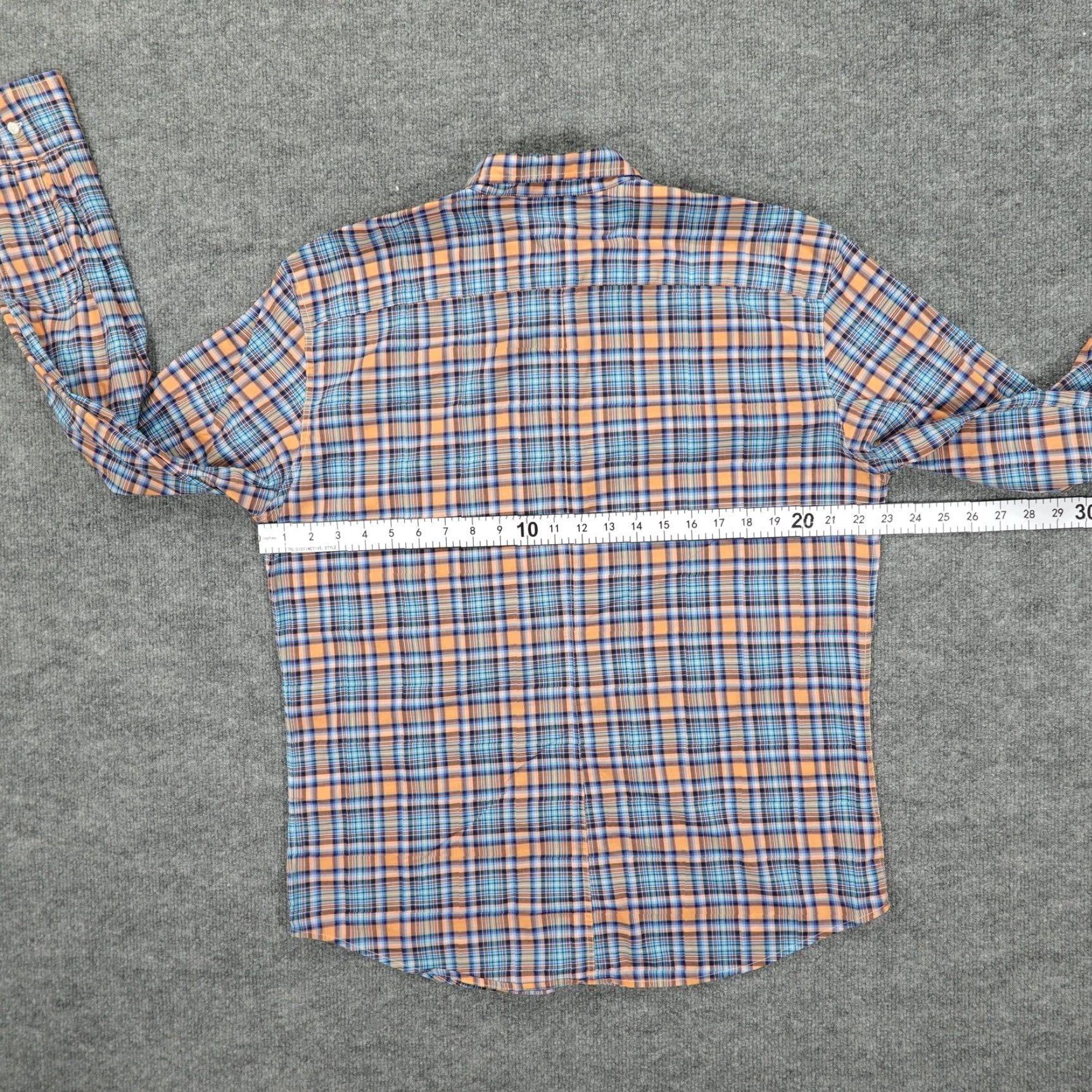 Frank & Eileen Frank & Eileen Shirt Mens Large Orange Blue Plaid Button-Down Paul Made in USA Size US L / EU 52-54 / 3 - 7 Thumbnail