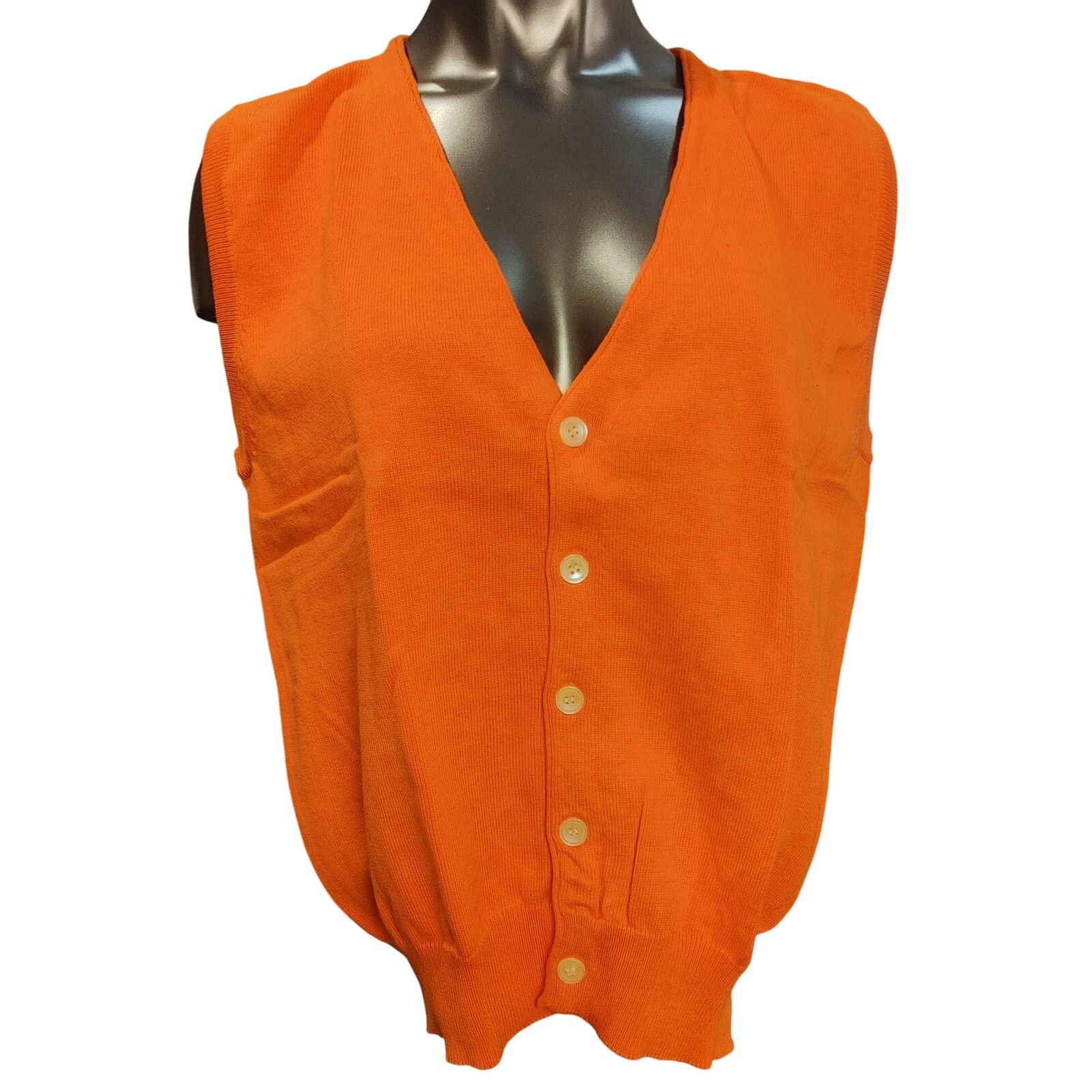 Gap Gap Women's M Orange Button Down Sleeveless Sweater Vest Size M / US 6-8 / IT 42-44 - 1 Thumbnail