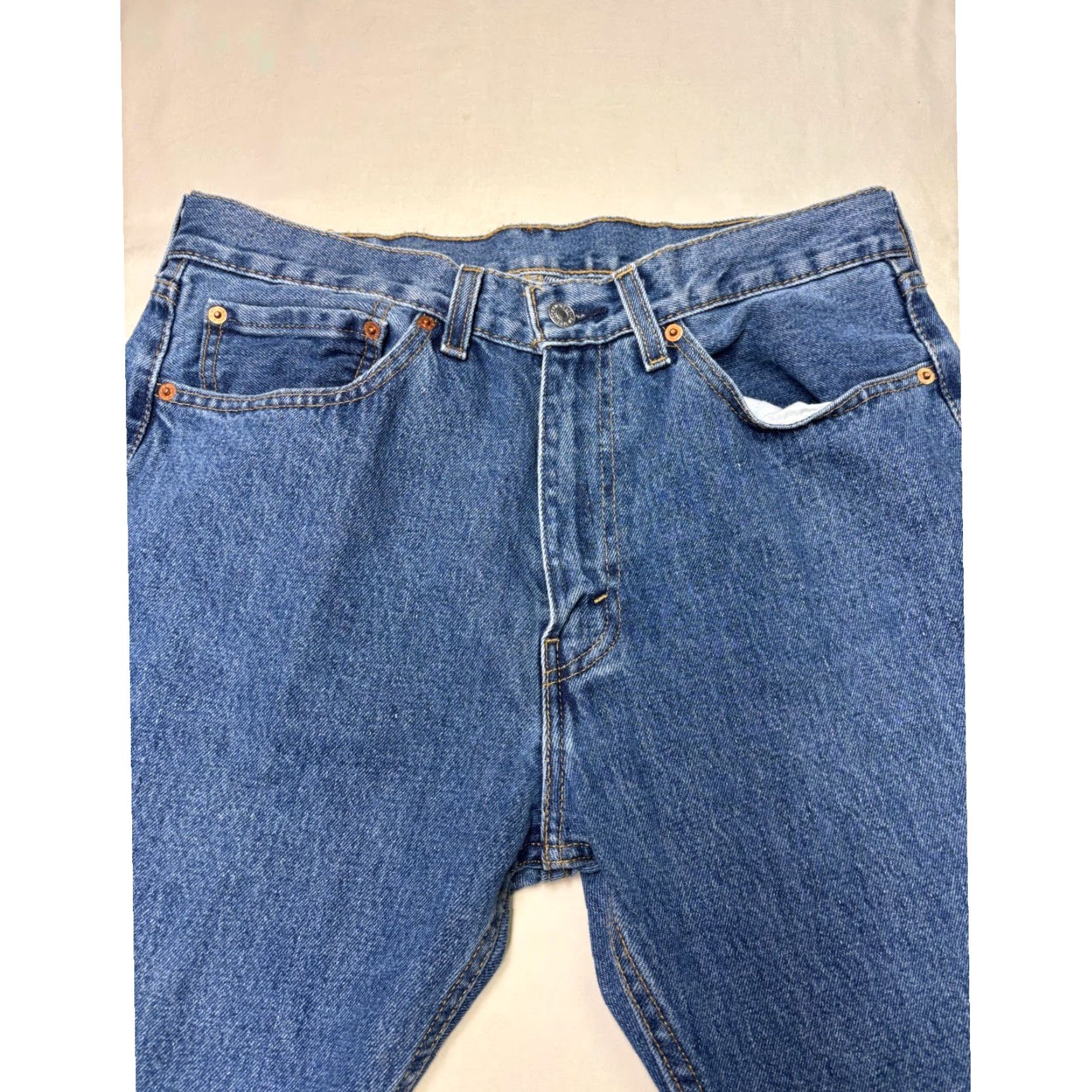 Denime VINTAGE Levi Strauss 505 Jeans Mens Straight Denim Blue 34x29 Regular Waist 34 Inseam 29 Size US 34 / EU 50 - 2 Thumbnail