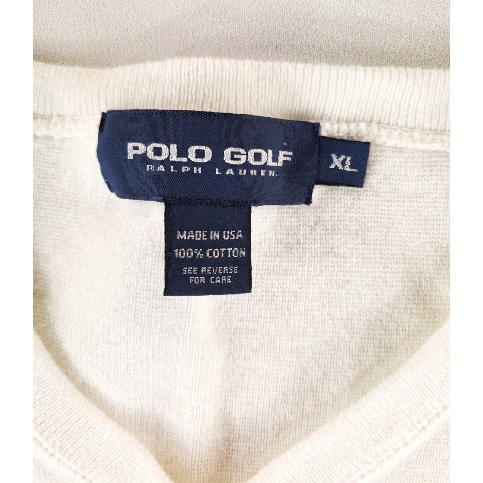 Polo Ralph Lauren Polo Golf Ralph Lauren V Neck Sweater Vest White Mens XL US Made V-Neck Size US XL / EU 56 / 4 - 2 Thumbnail
