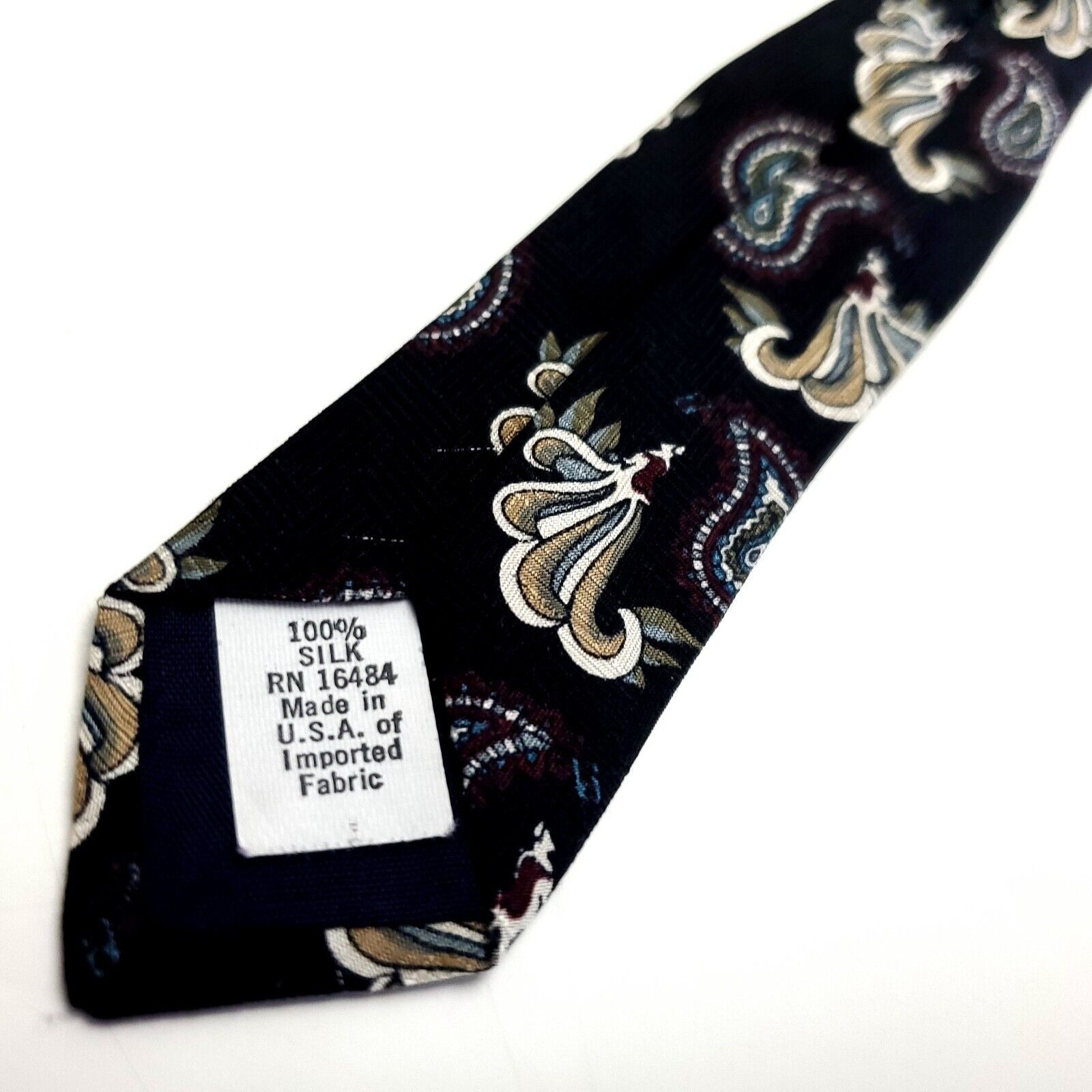 Designer Sheaf & Caber Black Silk Tie Woven Paisley Size ONE SIZE - 5 Thumbnail