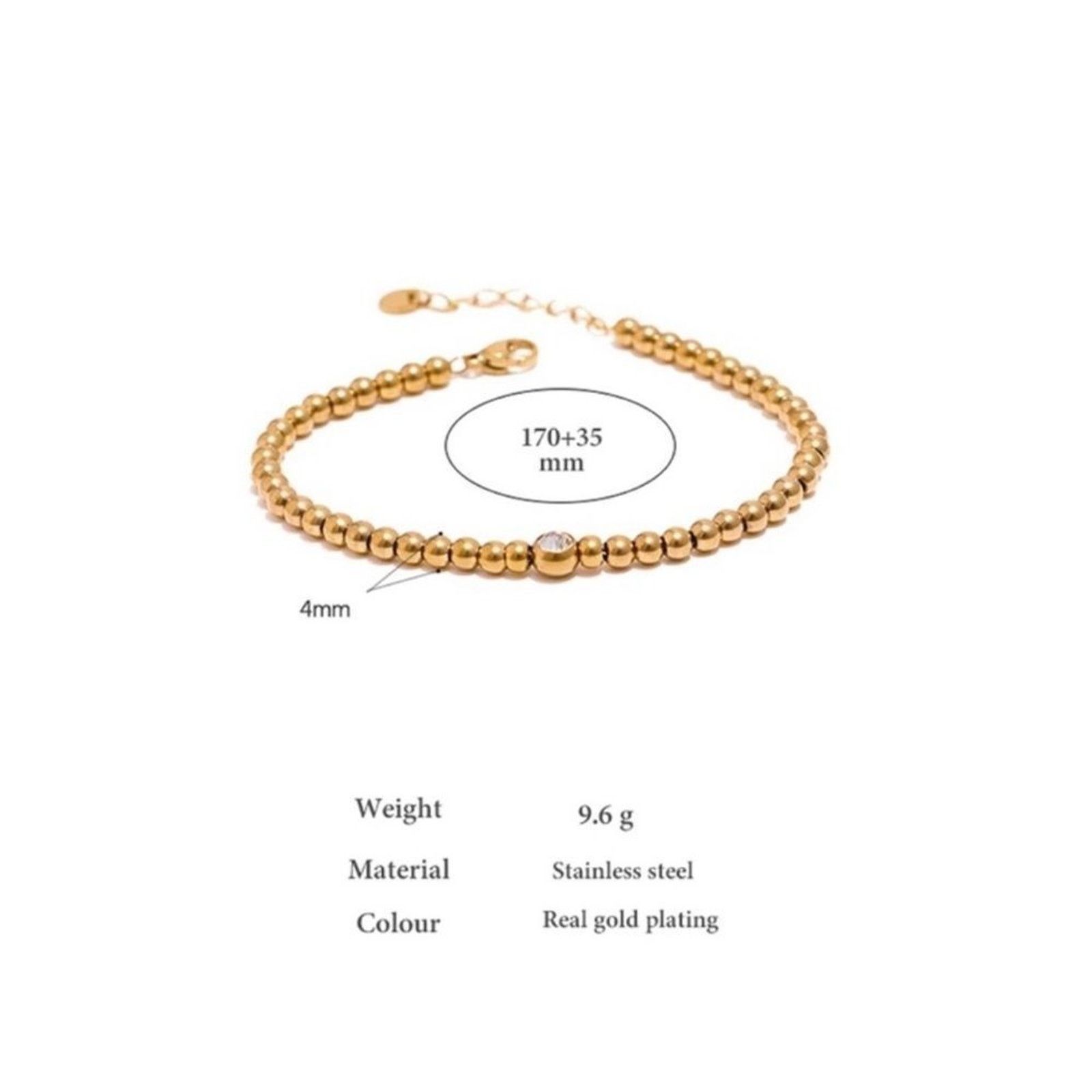 Other 18K Gold Plated Beaded Bangle Size ONE SIZE - 6 Thumbnail