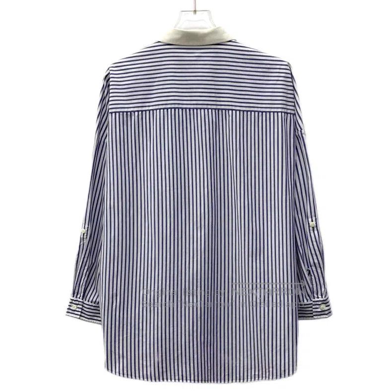 Brunello Cucinelli Brunello Cucinelli Blue striped cotton button-down single- Size M / US 6-8 / IT 42-44 - 2 Thumbnail