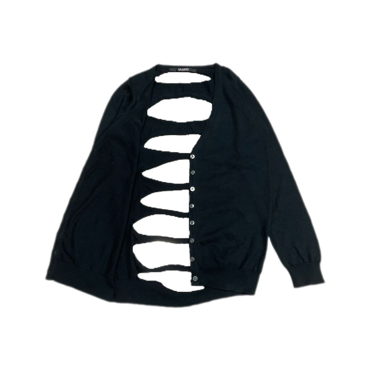 Hysteric Glamour × If Six Was Nine × Seditionaries 🔥Sick Y2K Lip Service Slash Ripped Cardigan Size US M / EU 48-50 / 2 - 5 Thumbnail