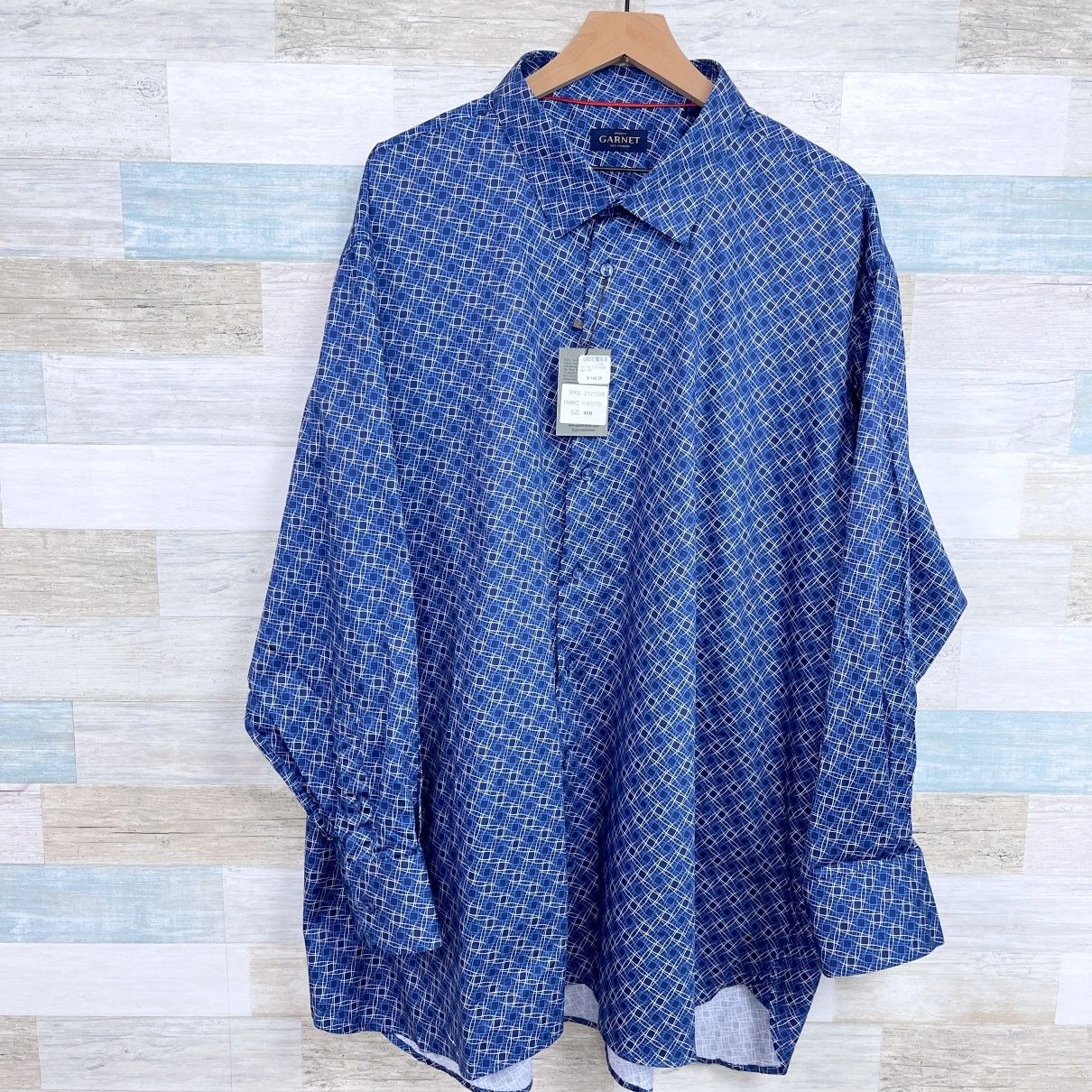 Other GARNET Los Angeles Luxury Long Sleeve Shirt Blue Mens 4XB Size US XXL / EU 58 / 5 - 1 Thumbnail