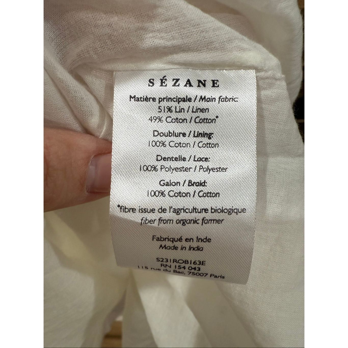 Sezane Sezane Paris Ursula Dress White Midi Linen Blend Size 38 Size M / US 6-8 / IT 42-44 - 6 Thumbnail