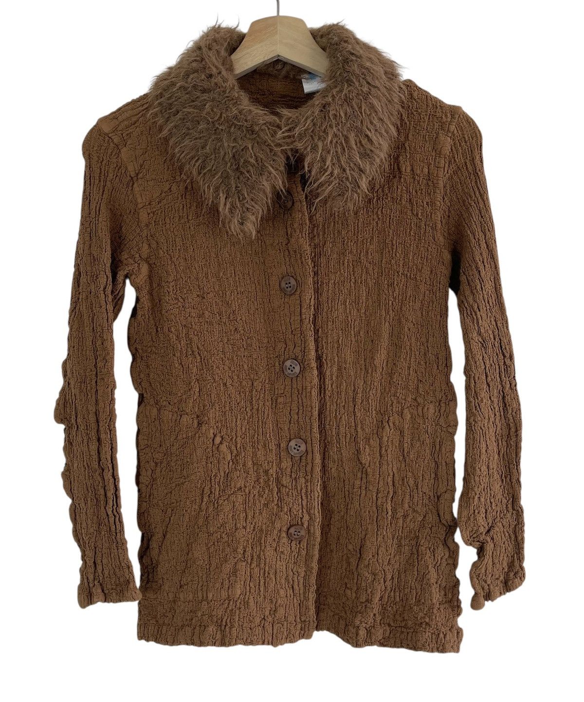 Vintage Issey Miyake Faux Fur Wrinkles Coat
