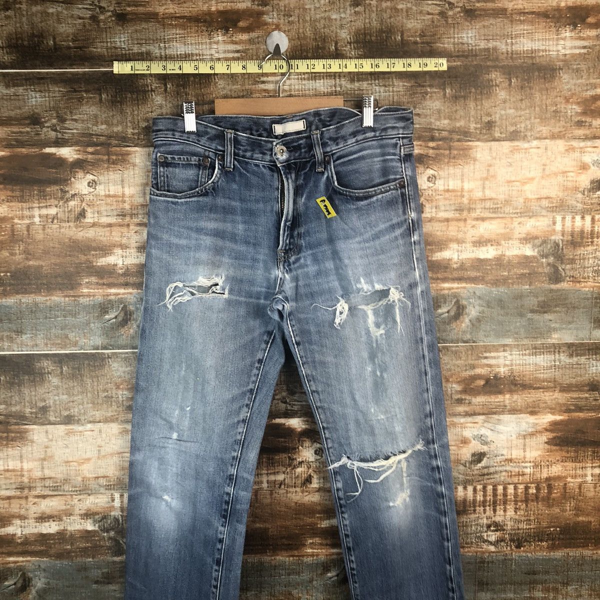 Japanese Brand Uniqlo japan ripped Distressed Denim Pants #A1394 Size US 31 - 2 Thumbnail