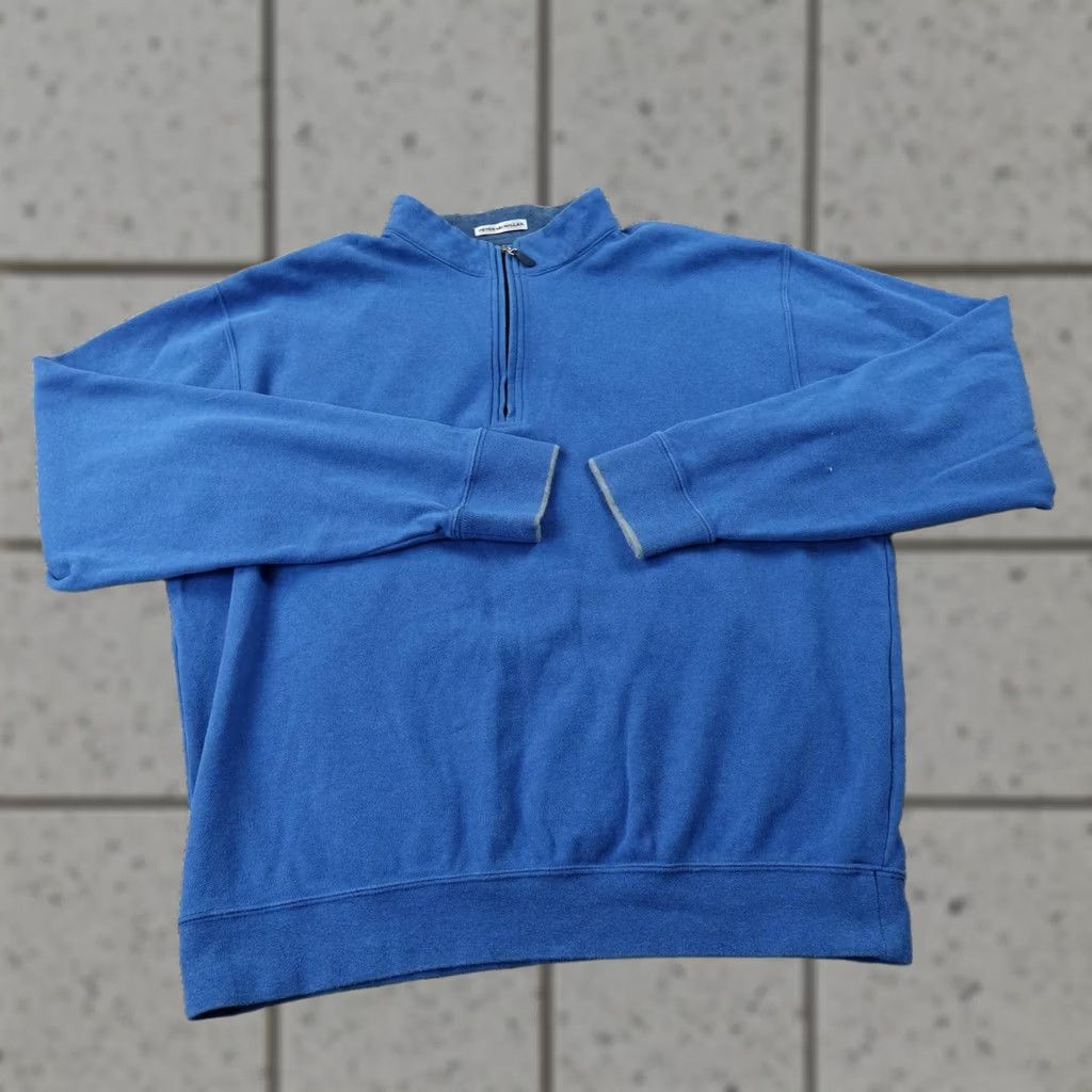 Peter Millar Peter Millar Sweatshirt Mens XL Blue 1/4 Zip Mock Neck Pullover Golf Sweater Top Size US XL / EU 56 / 4 - 1 Thumbnail