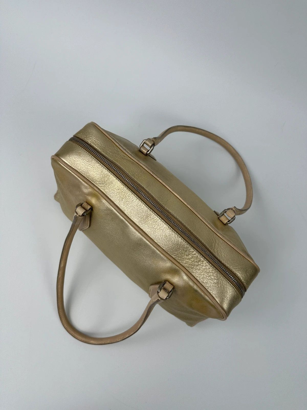 Miu Miu Miu Miu 90’s Gold Leather Shiny Boston Handbag ShoulderBag Size ONE SIZE - 12 Thumbnail