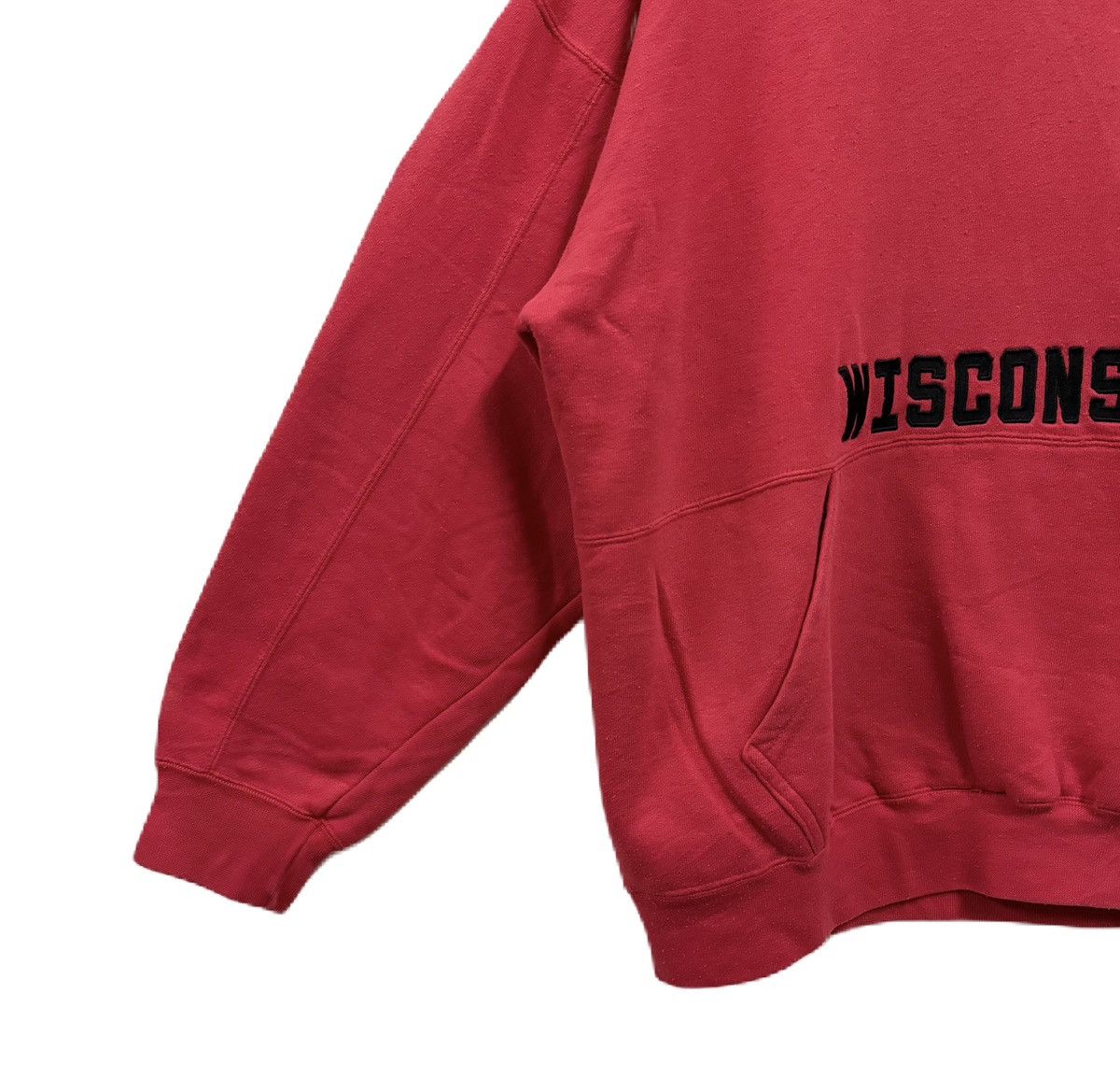 Vintage Vintage 90s Wisconsin Hoodie Pullover Spellout Size US XL / EU 56 / 4 - 4 Thumbnail