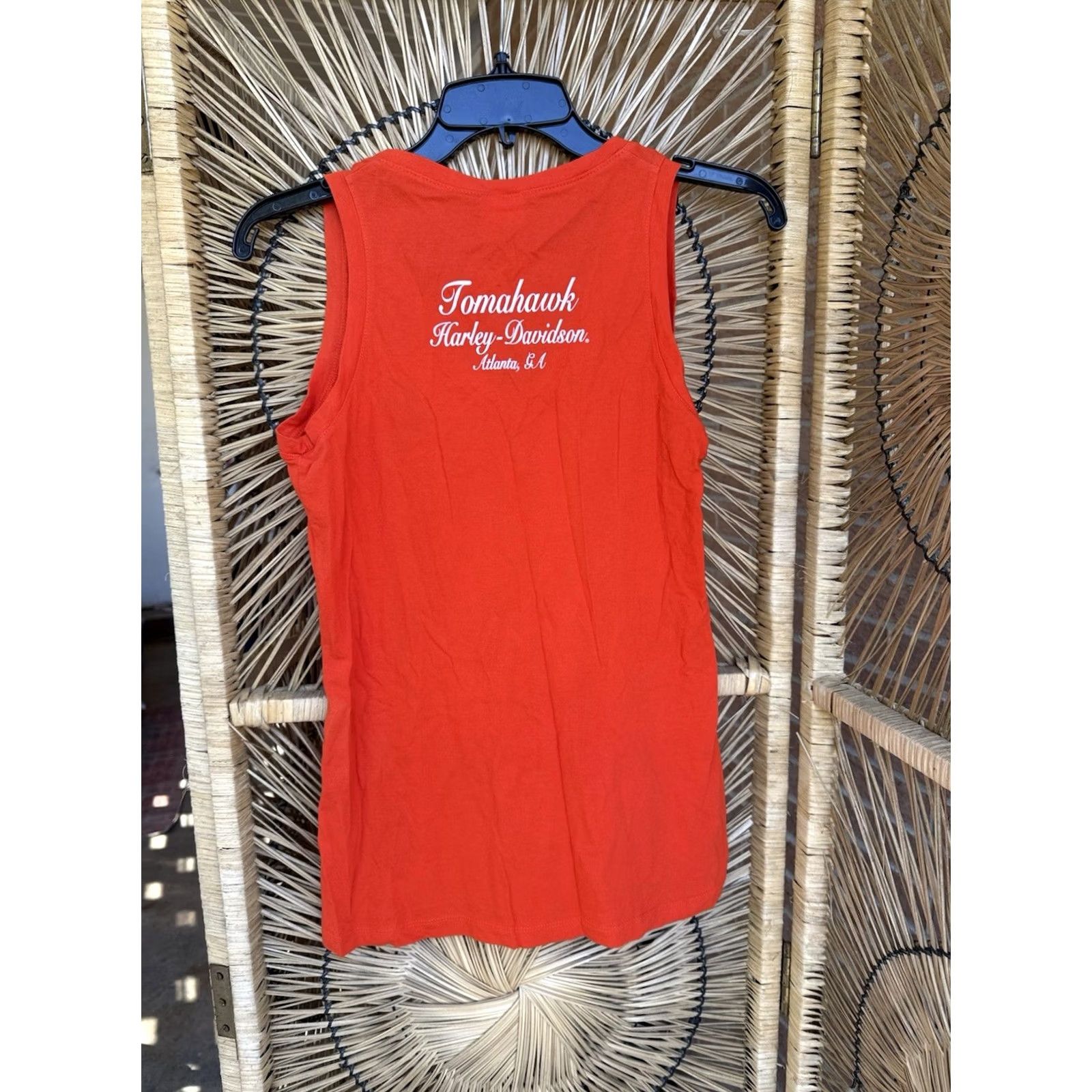 Harley Davidson Harley-Davidson Women's Orange Sleeveless V-Neck Tank Top Logo Graphic M Size M / US 6-8 / IT 42-44 - 3 Thumbnail