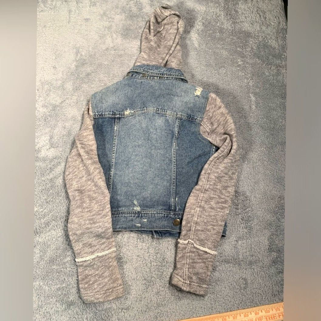 Free People Free People Denim Jacket/ Gray Hoodie Jean jacket XS Size XS / US 0-2 / IT 36-38 - 7 Thumbnail