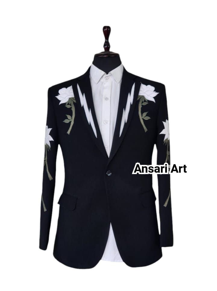 Other Men 2PC Customized floral embroidery western cocktail outfit Size 44S - 1 Thumbnail