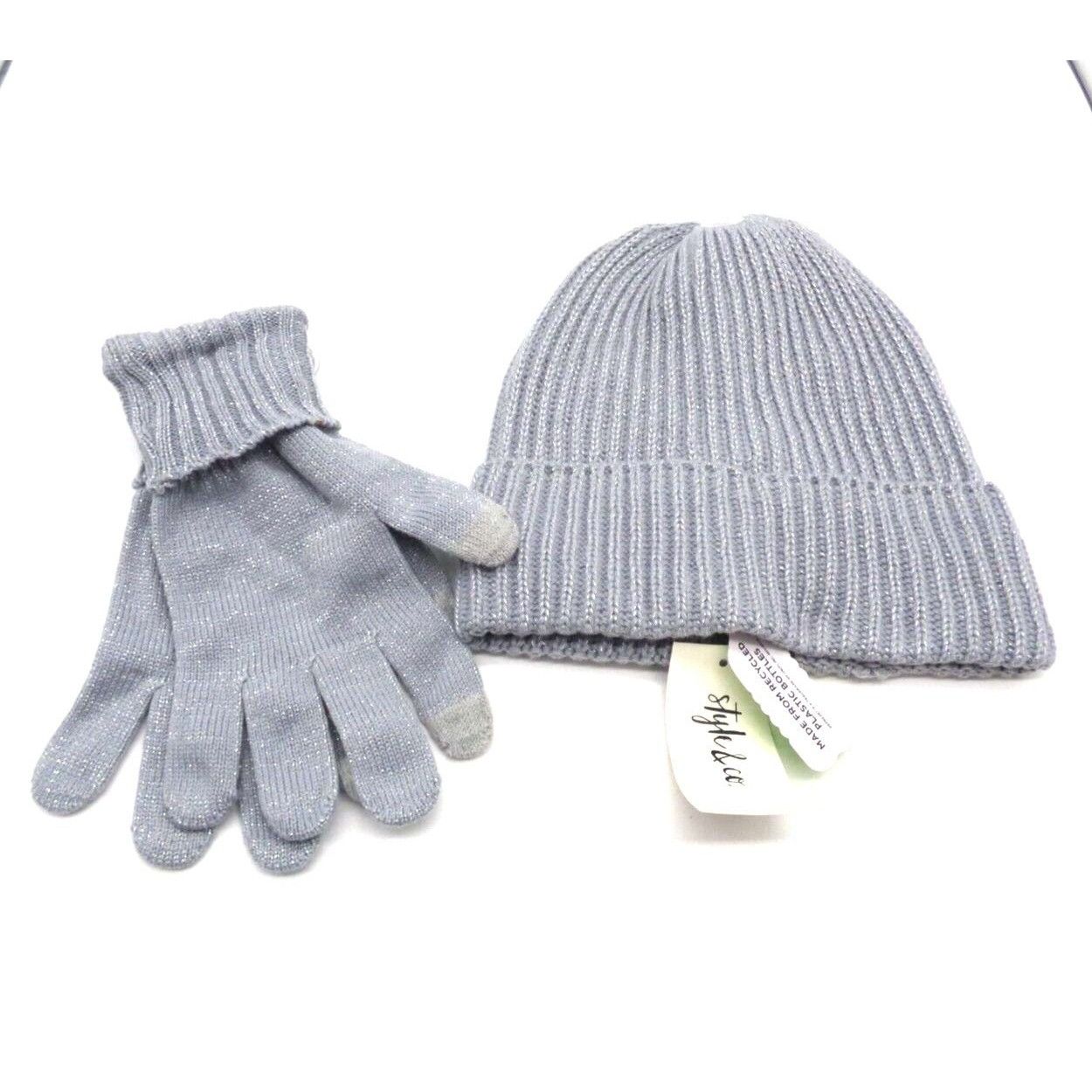 Other Style & Co Women's Solid Shine Cuff Beanie, and Tech-tip Gl Size ONE SIZE - 1 Thumbnail