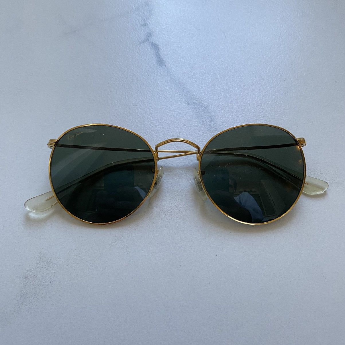 RayBan Vintage 1970s 70s Ray-Ban Round Gold Classic Sunglasses B&L Size ONE SIZE - 2 Thumbnail
