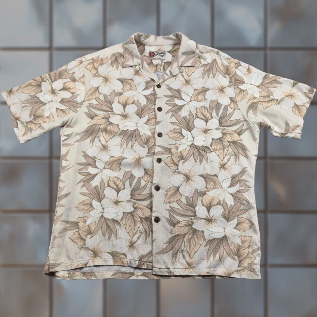 Hilo Hattie Hilo Hattie Button Up Shirt Mens Large Beige Floral Hawaiian Short Sleeve Shirt Size US L / EU 52-54 / 3 - 1 Thumbnail
