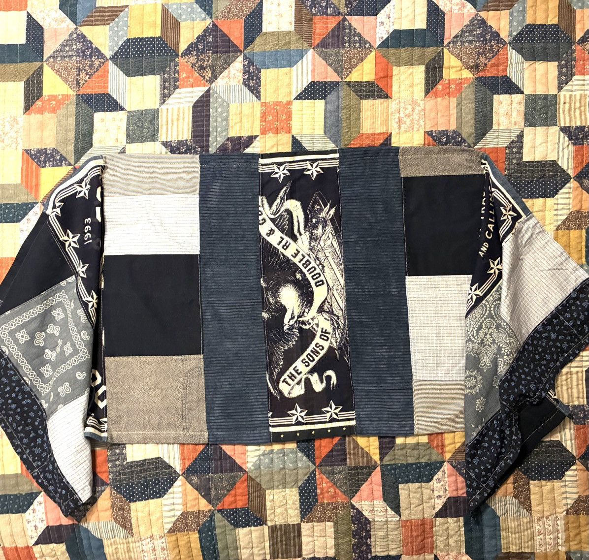 RRL Ralph Lauren CUSTOM RRL/ RL PATCHWORK SCARF (100% UPCYCLED RRL FABRICS) Size ONE SIZE - 6 Thumbnail