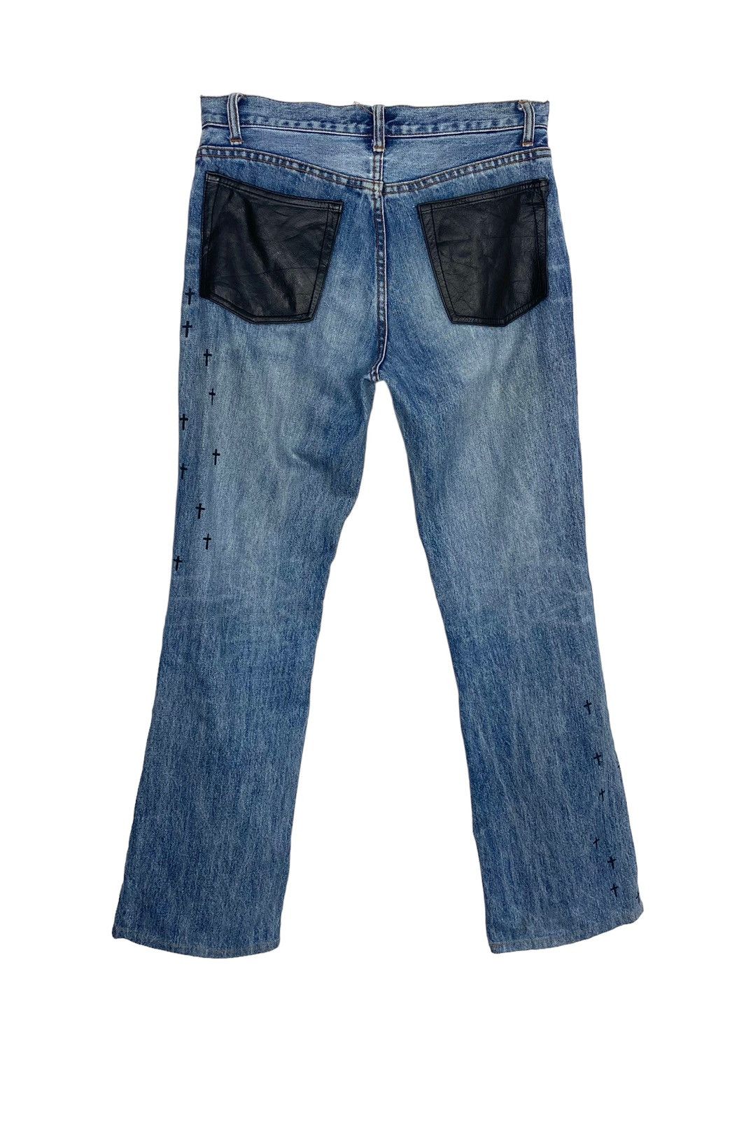 Mossimo Rare‼️ Mossimo Distressed Jeans Cross Logo Size US 31 - 7 Thumbnail