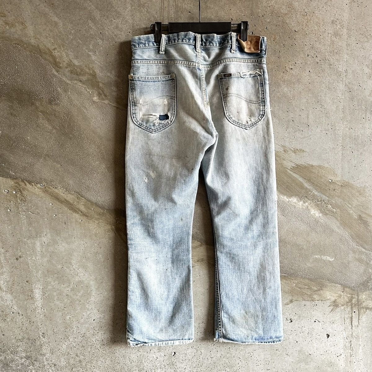 Lee × Vintage Vintage Lee THRASHED Sashiko Patchwork Repair Denim Size US 33 - 4 Thumbnail