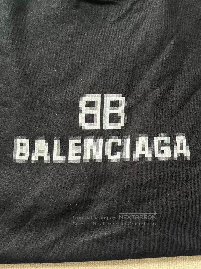 Balenciaga Balenciaga Mosaic Blurred Logo BB Letter Loose Short Sleev Size M / US 6-8 / IT 42-44 - 3 Thumbnail