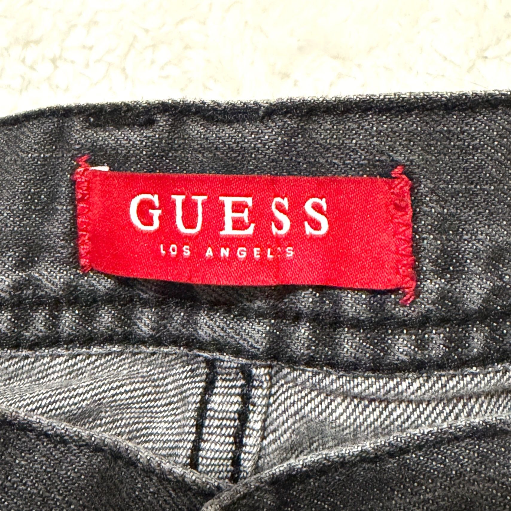 Guess VINTAGE Guess Jeans Mens 34 x 30 Black Relaxed Straight Rowland Fit Raw Hem Baggy Y2k Size US 34 / EU 50 - 3 Thumbnail